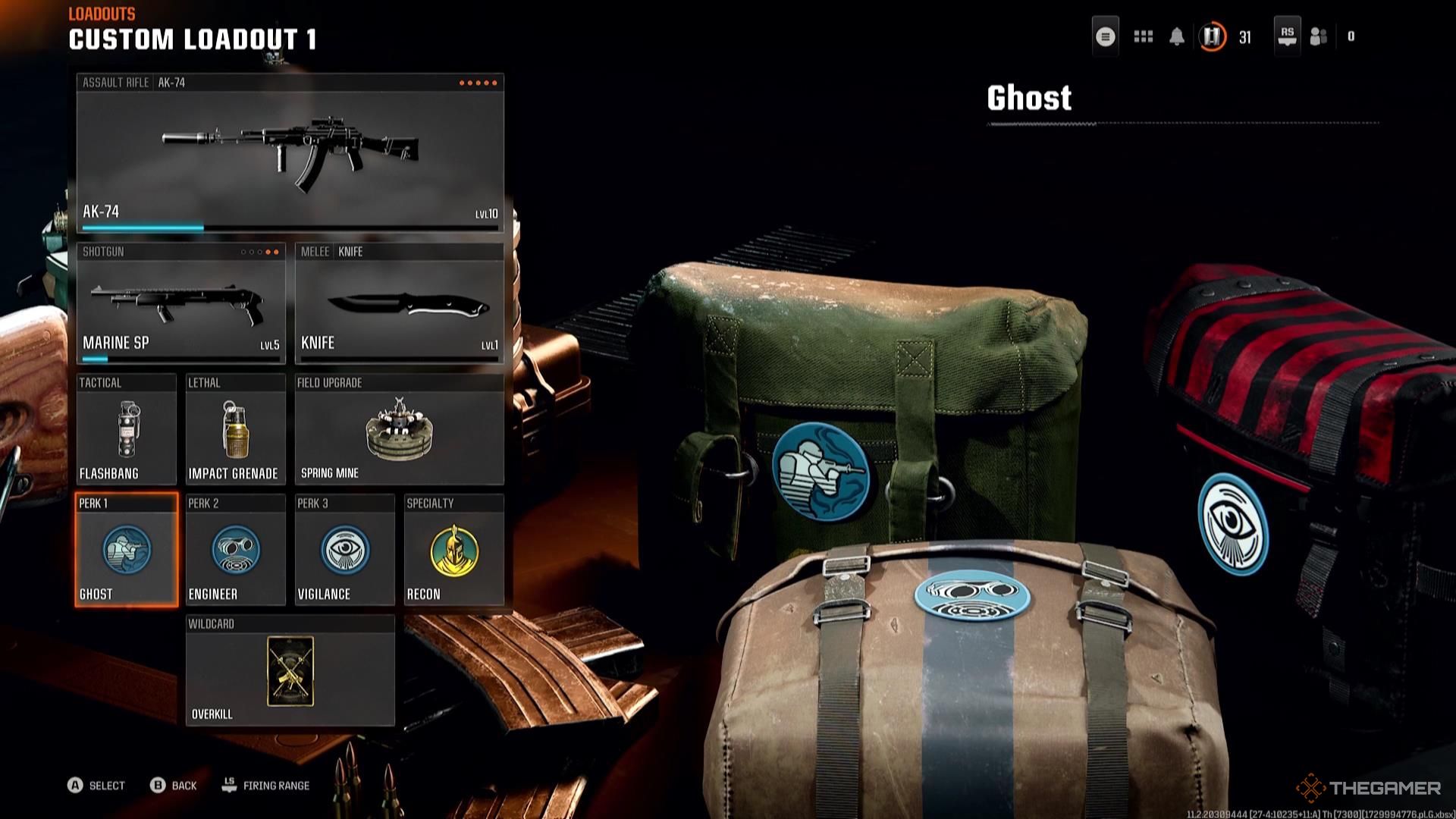 The Ghost perk in the loadout screen in Call of Duty: Black Ops 6.