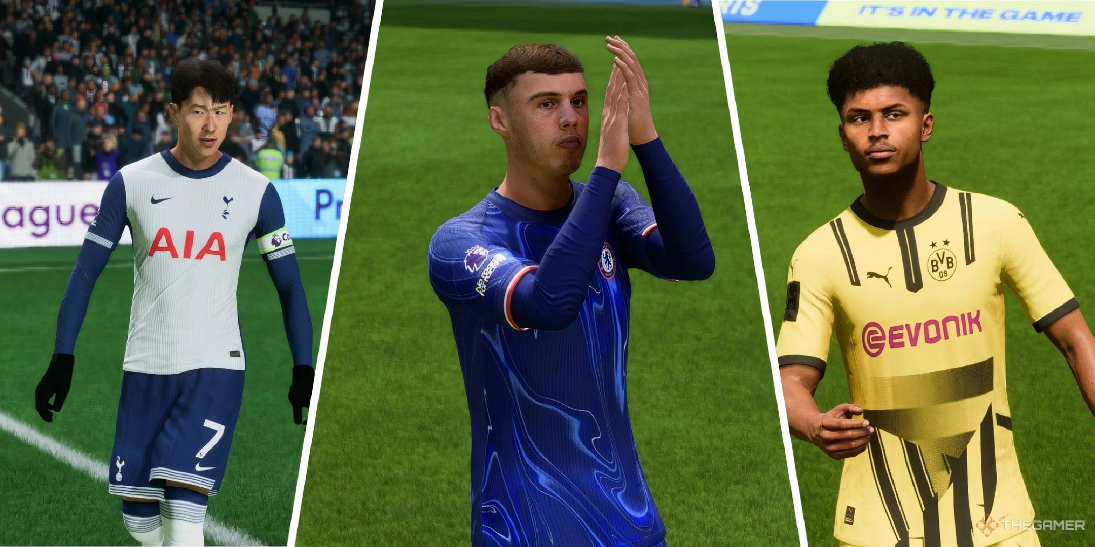 Image of Son, Cole Palmer and Karim Adeyemi in EA Sports FC 25.