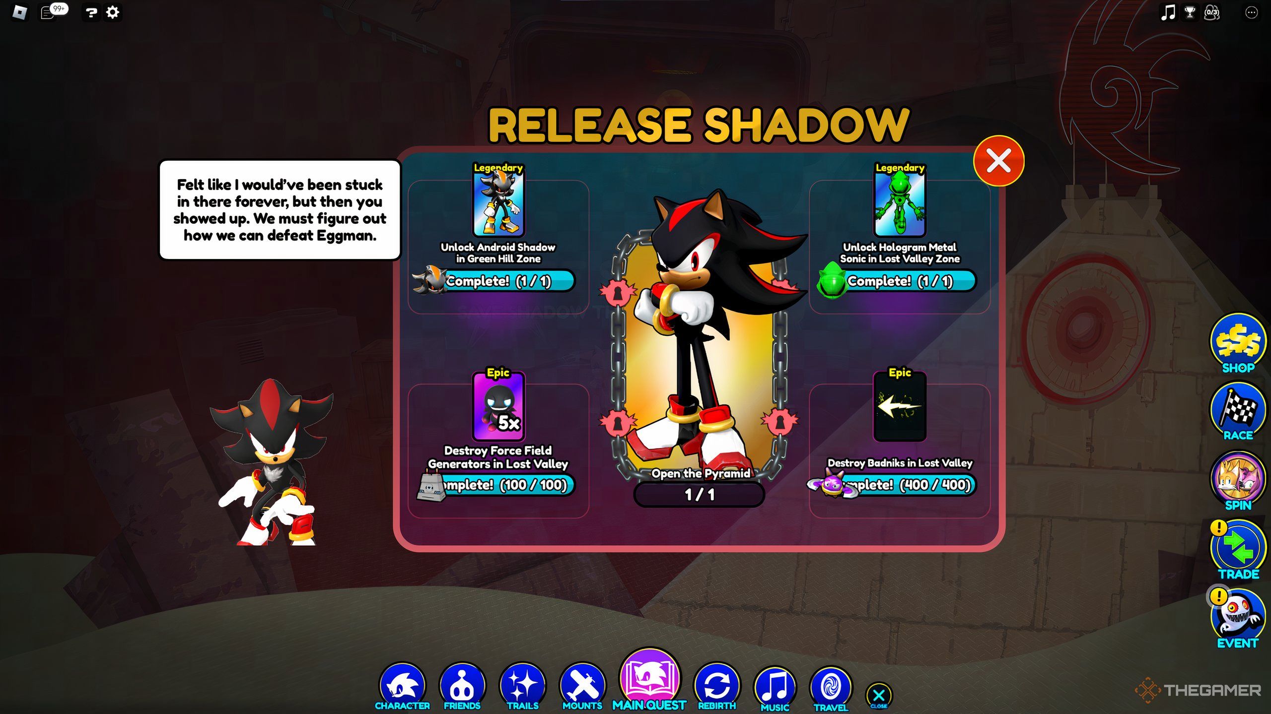 How To Unlock Shadow In Sonic Speed Simulator - Roblox