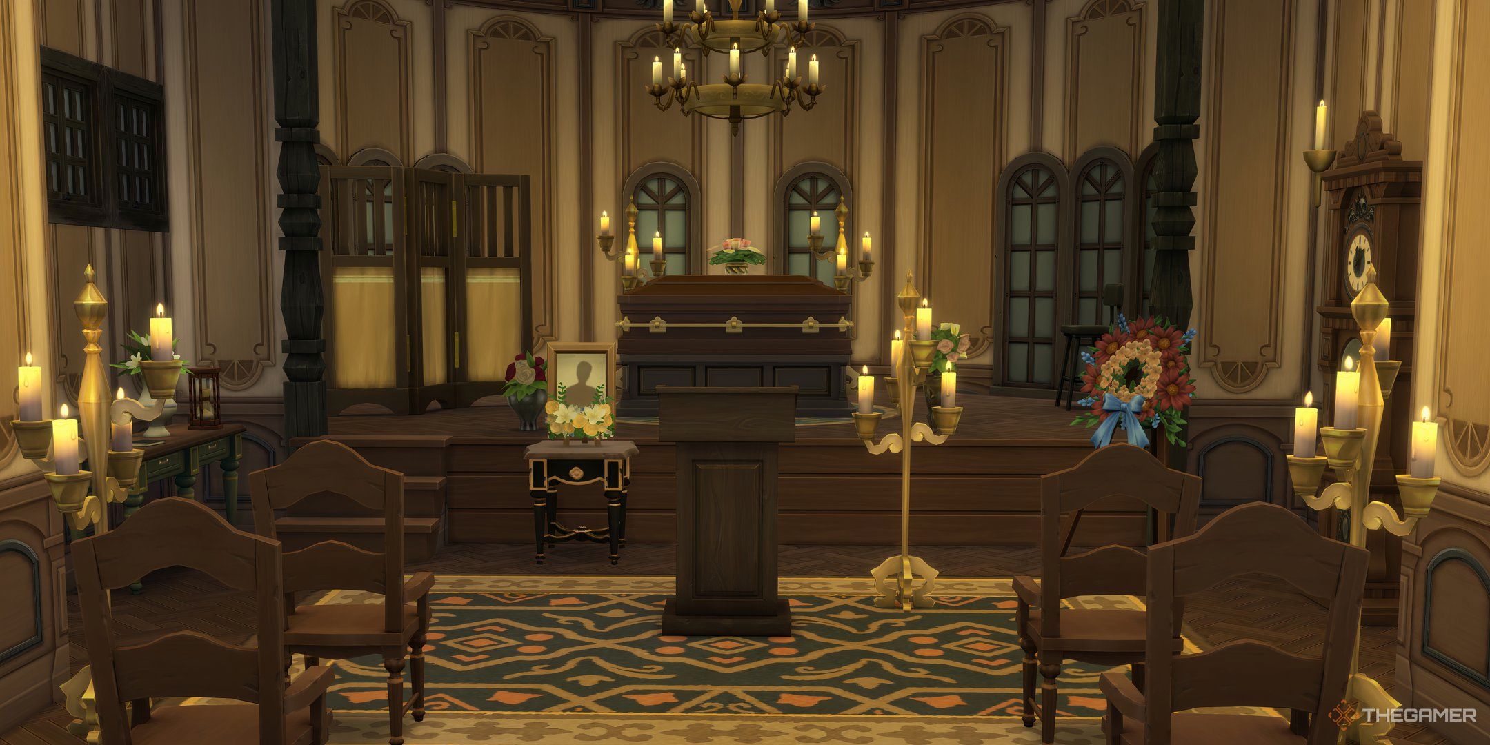 عکس داخلی از کلیسای کوچک گورستان ابدیت هالو در بسط زندگی و مرگ The Sims 4.