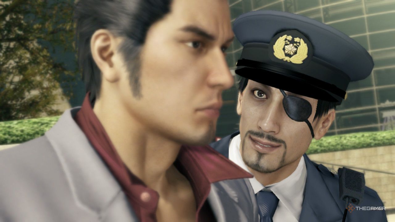 Kiryu and policeman Majima in Yakuza Kiwami.