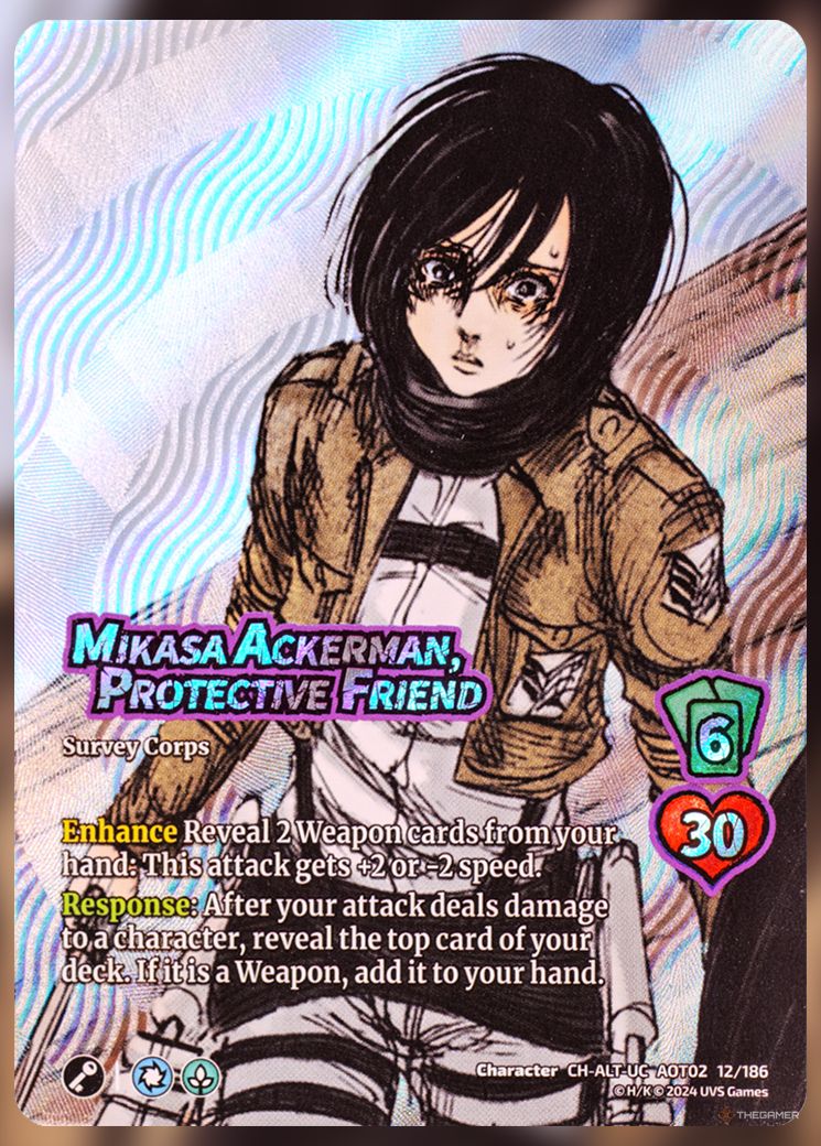 Mikasa Ackerman, Protective Friend Textured Foil