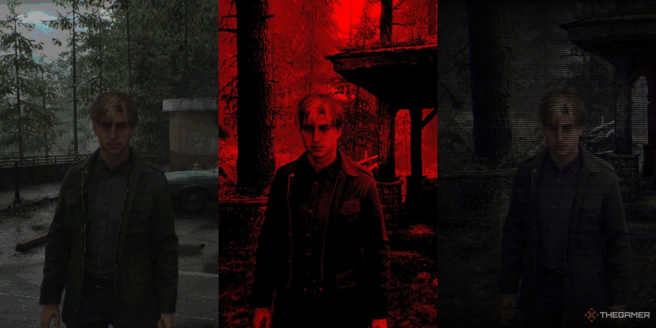 James seen in the pixelate, red dithering, and crt filters in Silent Hill 2 remake.