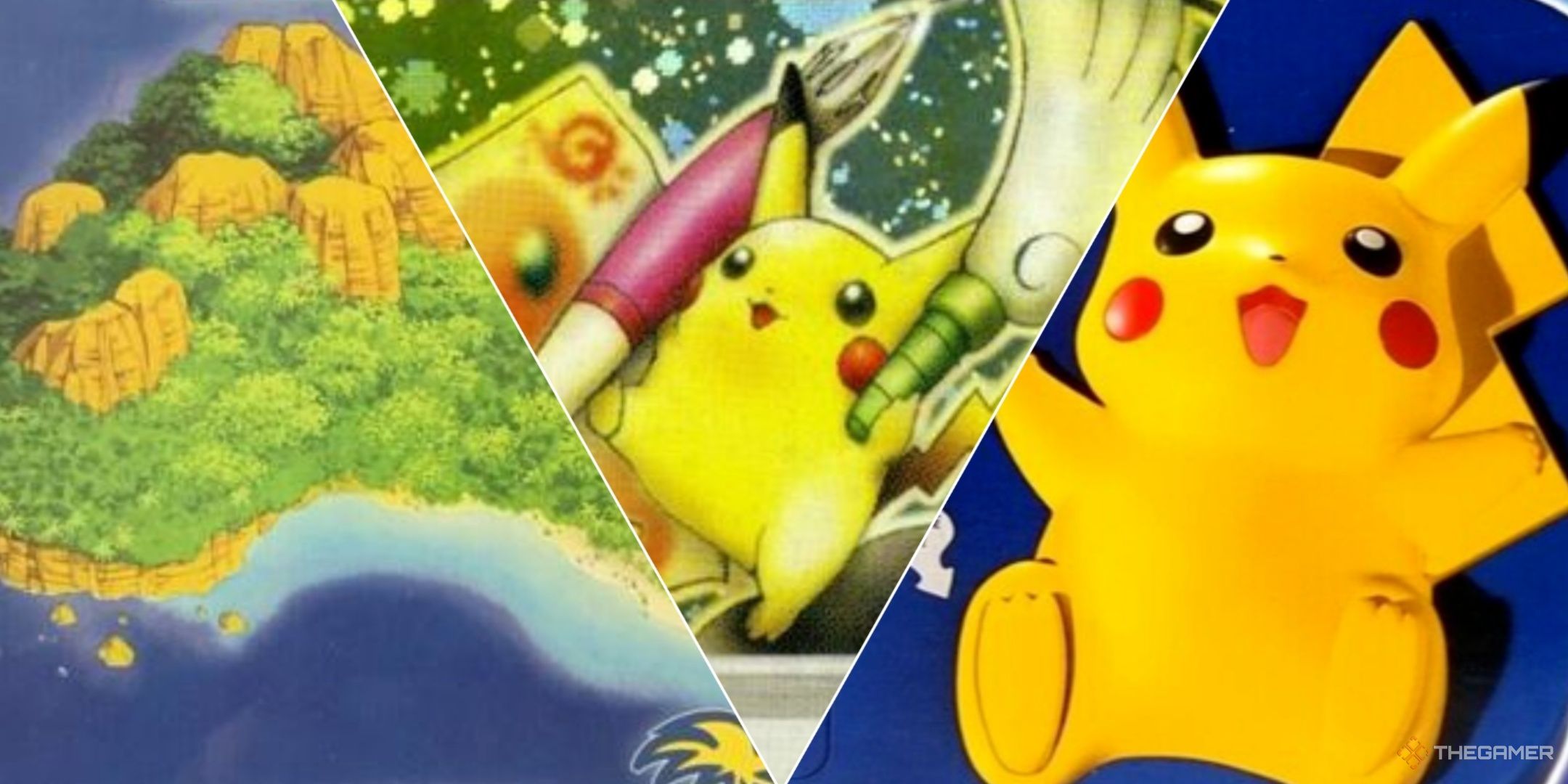 A collage of Pokemon Collectibles. 