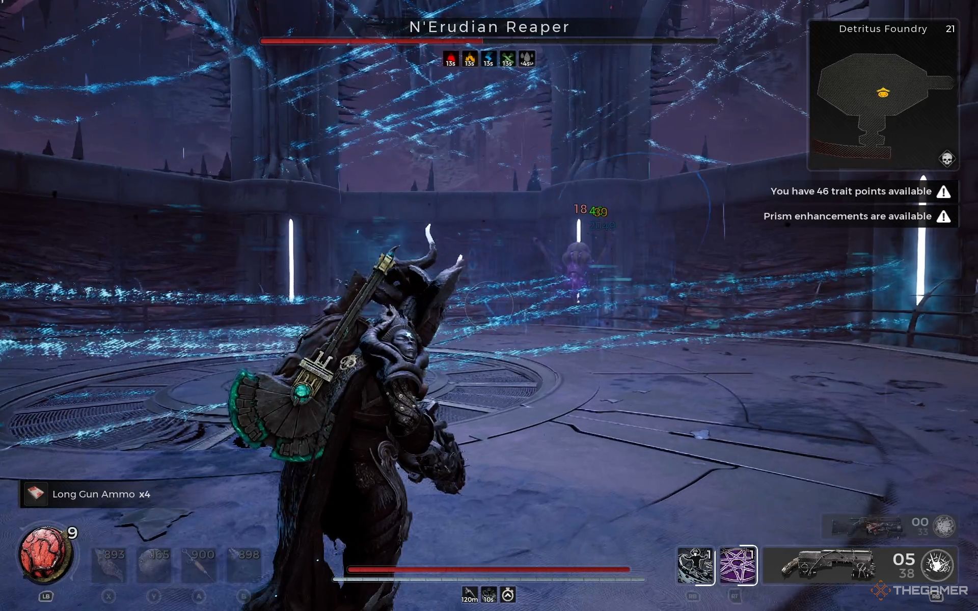 N&rsquo;Erudian Reaper  boss making electrical webs in Remnant  2