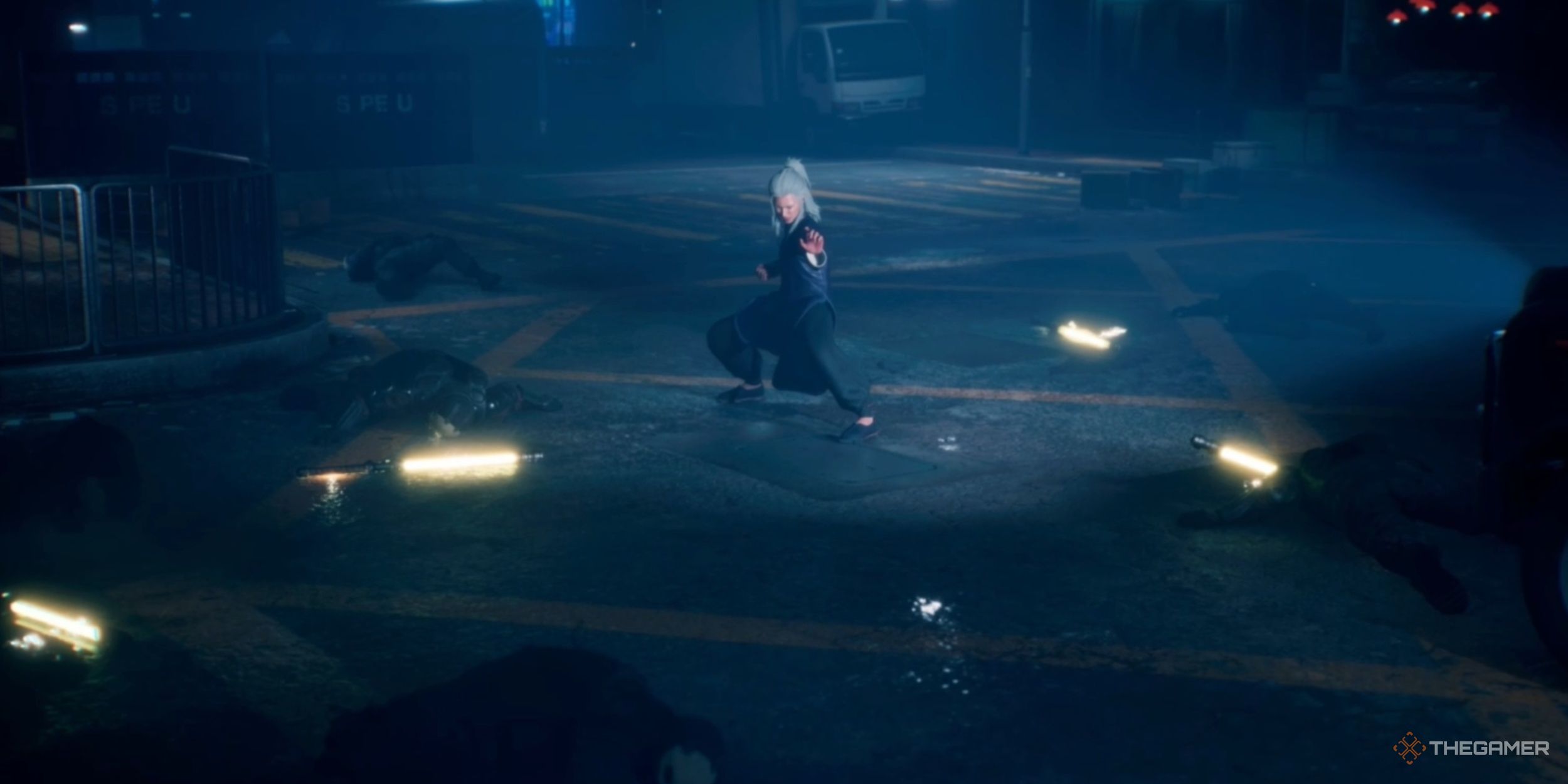 Yin Yue dominating a group of Special Force Agents with only his fists in Slitterhead.