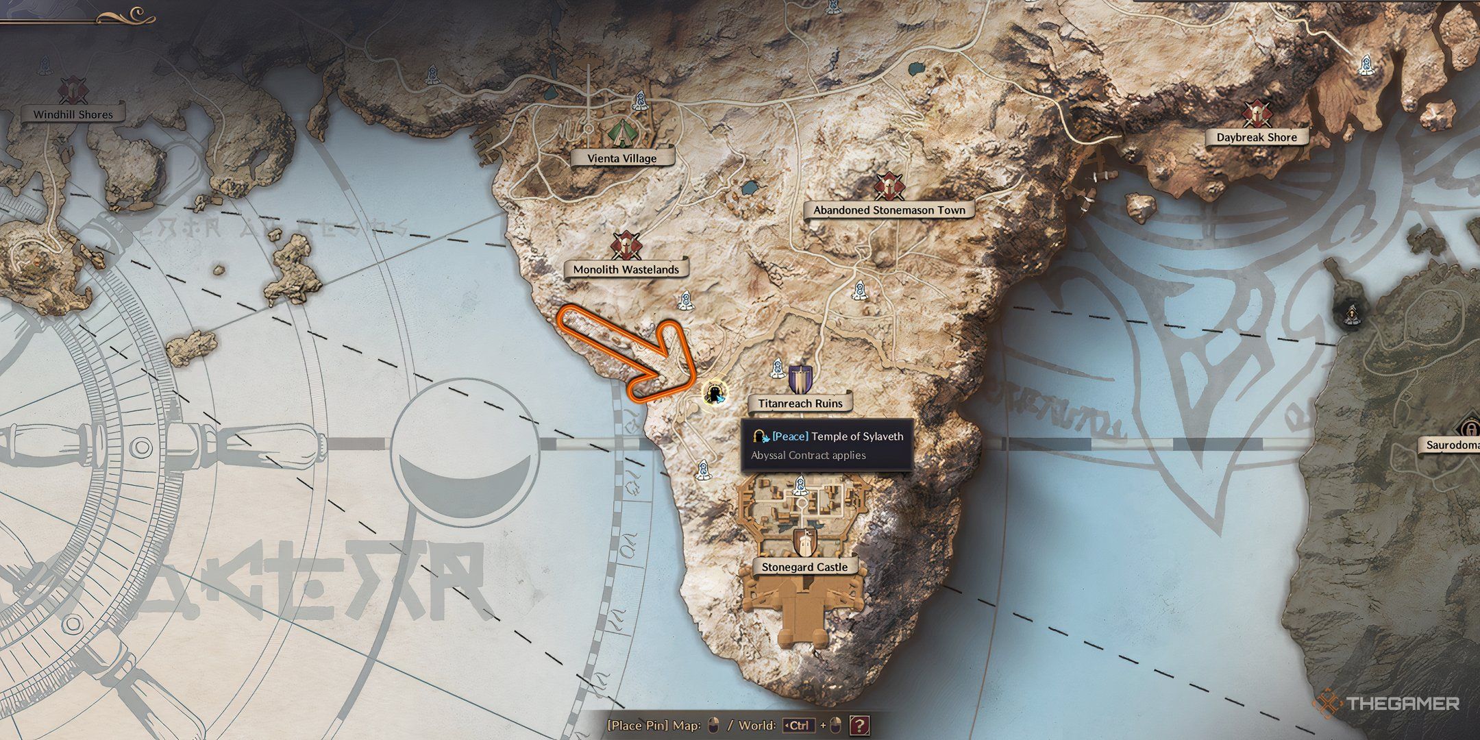 temple of sylaveth location on the game map in throne of liberty.
