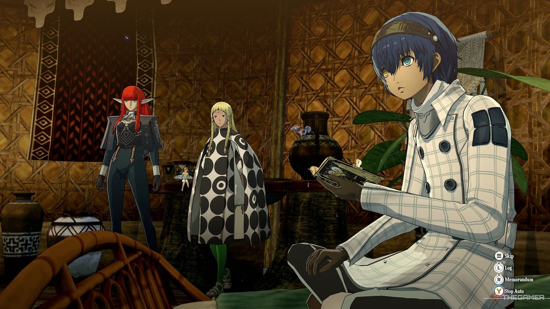 The protagonist reading the fantasy book in Metaphor Refantazio.