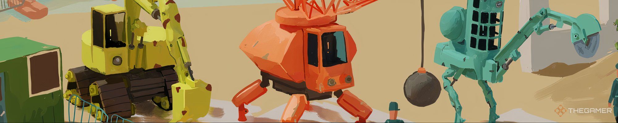 The three construction vehicles in The Rise of the Golden Idol.