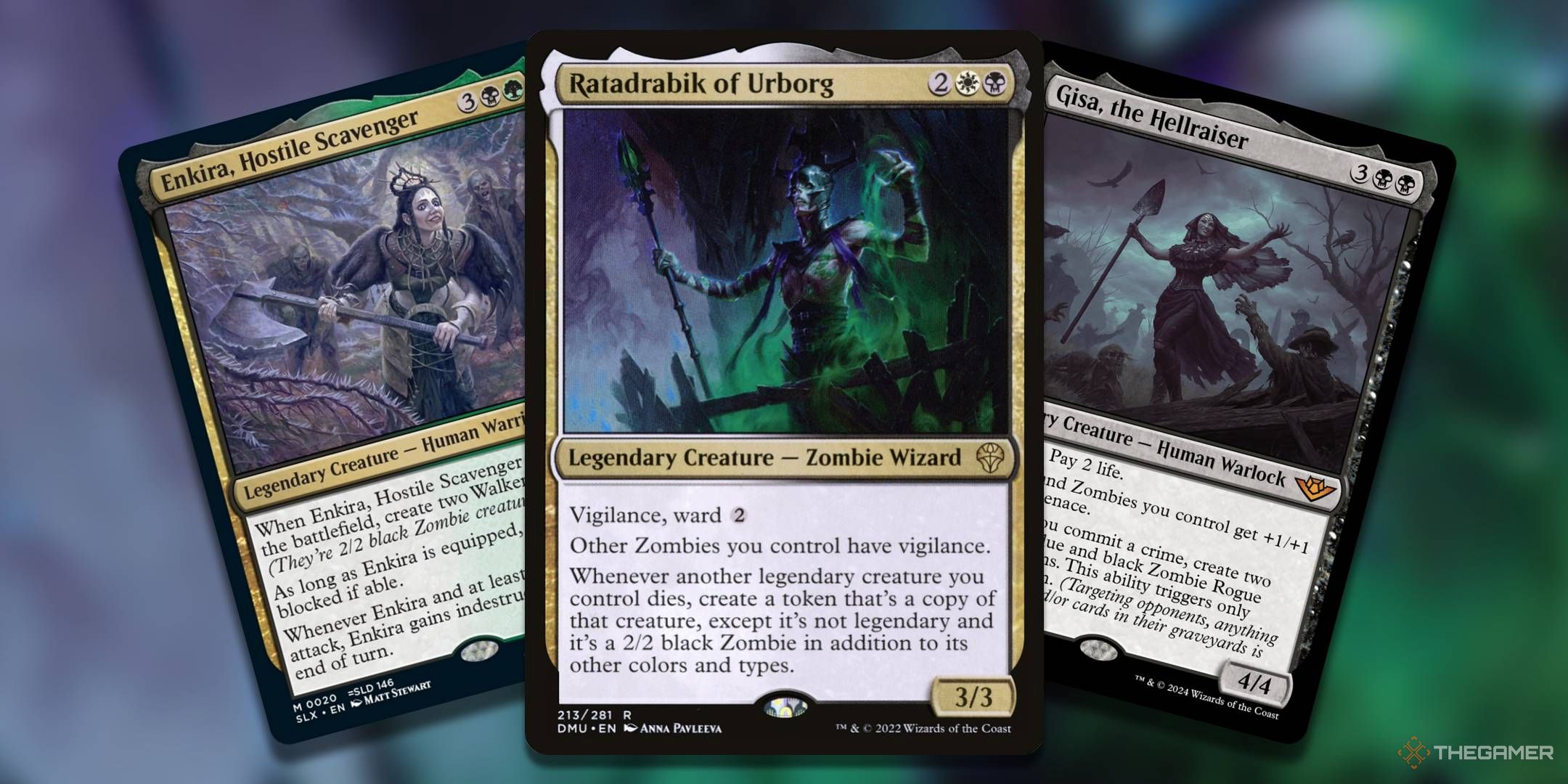 Three of the best zombie Magic the Gathering commanders.