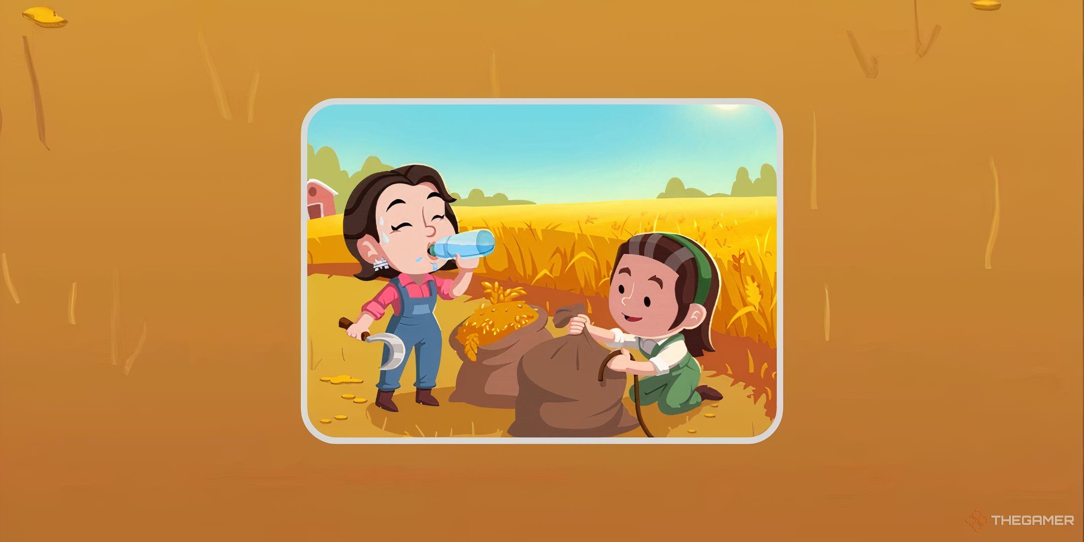 Two characters from Monopoly Go out in the field for Fall Fortunes in Monopoly Go.