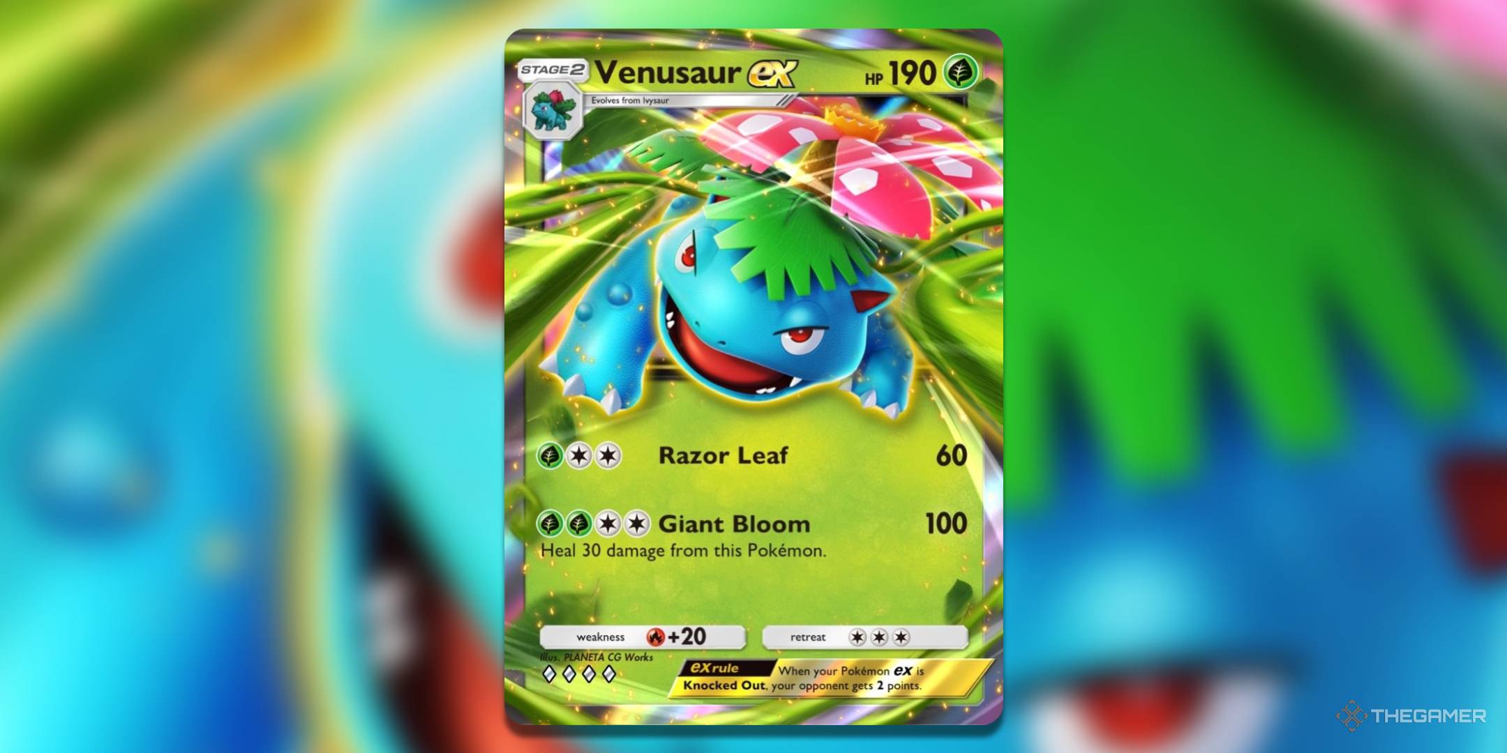 thumbnail image 2 of Pokemon TCG: Mega Venusaur EX Full Art Rainbow – Crimson Blaze – 2 Star Ultra Rare – NM 2 of 5
