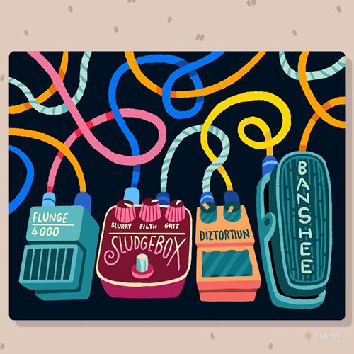 Wilmot completes a puzzle named Guitar Pedals in Wilmot Works It Out