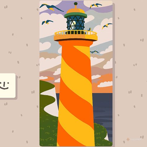 Wilmot completes a puzzle named Lighthouse in Wilmot Works It Out