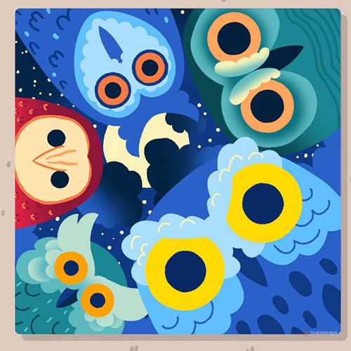 Wilmot completes a puzzle named Surrounded By Owls in Wilmot Works It Out