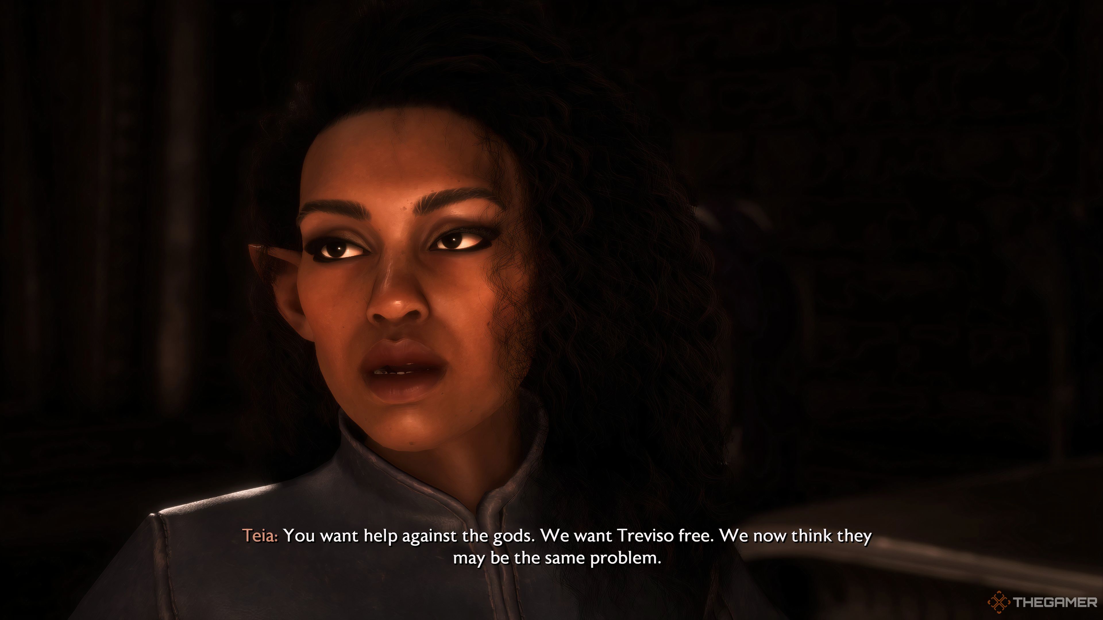 Teia از Rook برای آزاد کردن Treviso در ازای کمک به آنها در Dragon Age: The Veilguard کمک می خواهد.