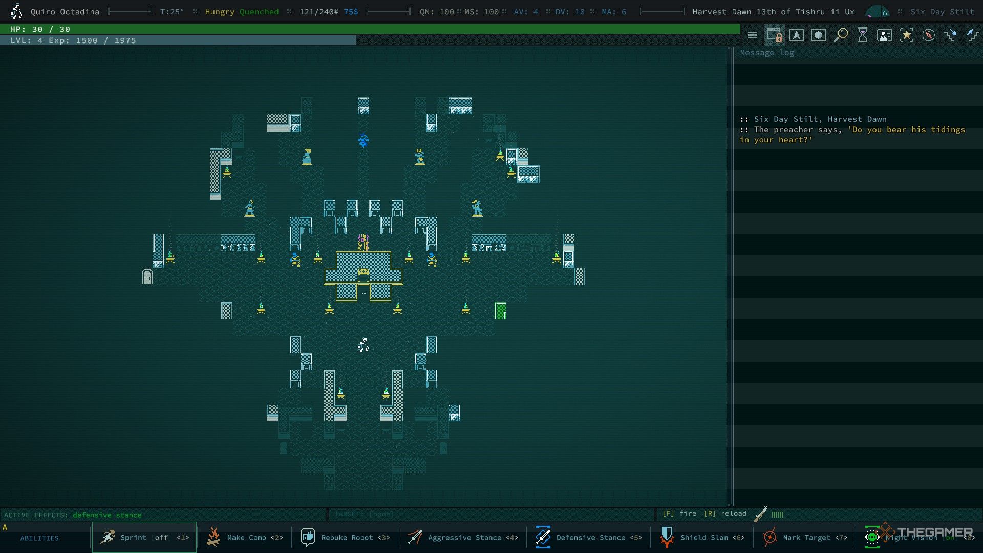 the interior of the six day stilt in caves of qud.