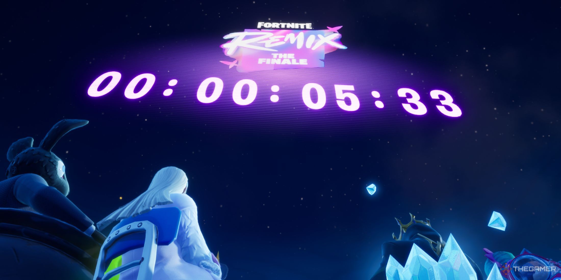 A photo of a countdown in Fortnite.