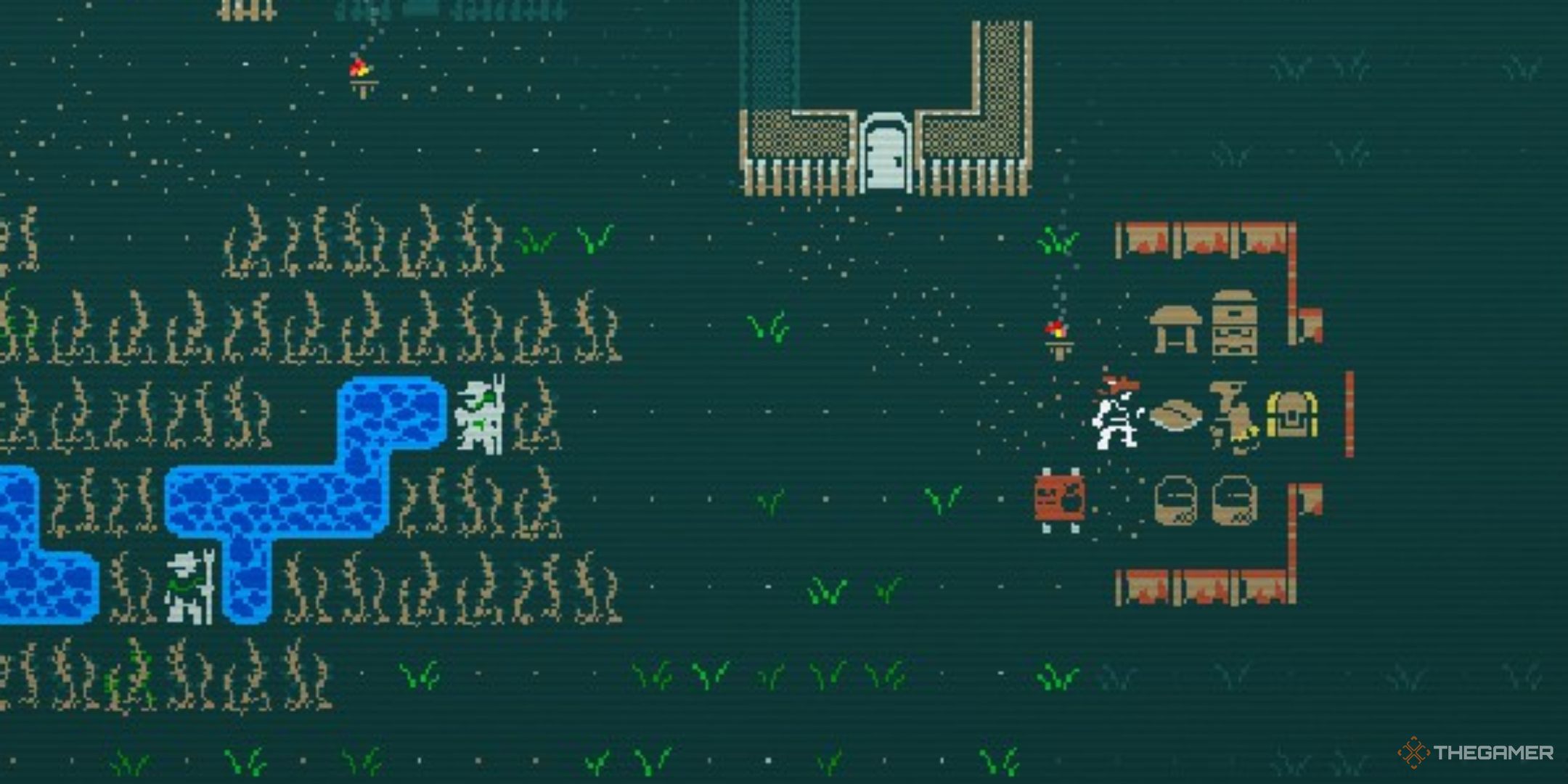 a marauder player character approaches the dromad trader in joppa village in caves of qud.