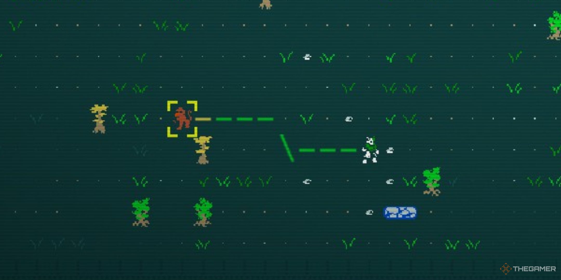 a player targets a hostile baboon with a ranged attack in caves of qud