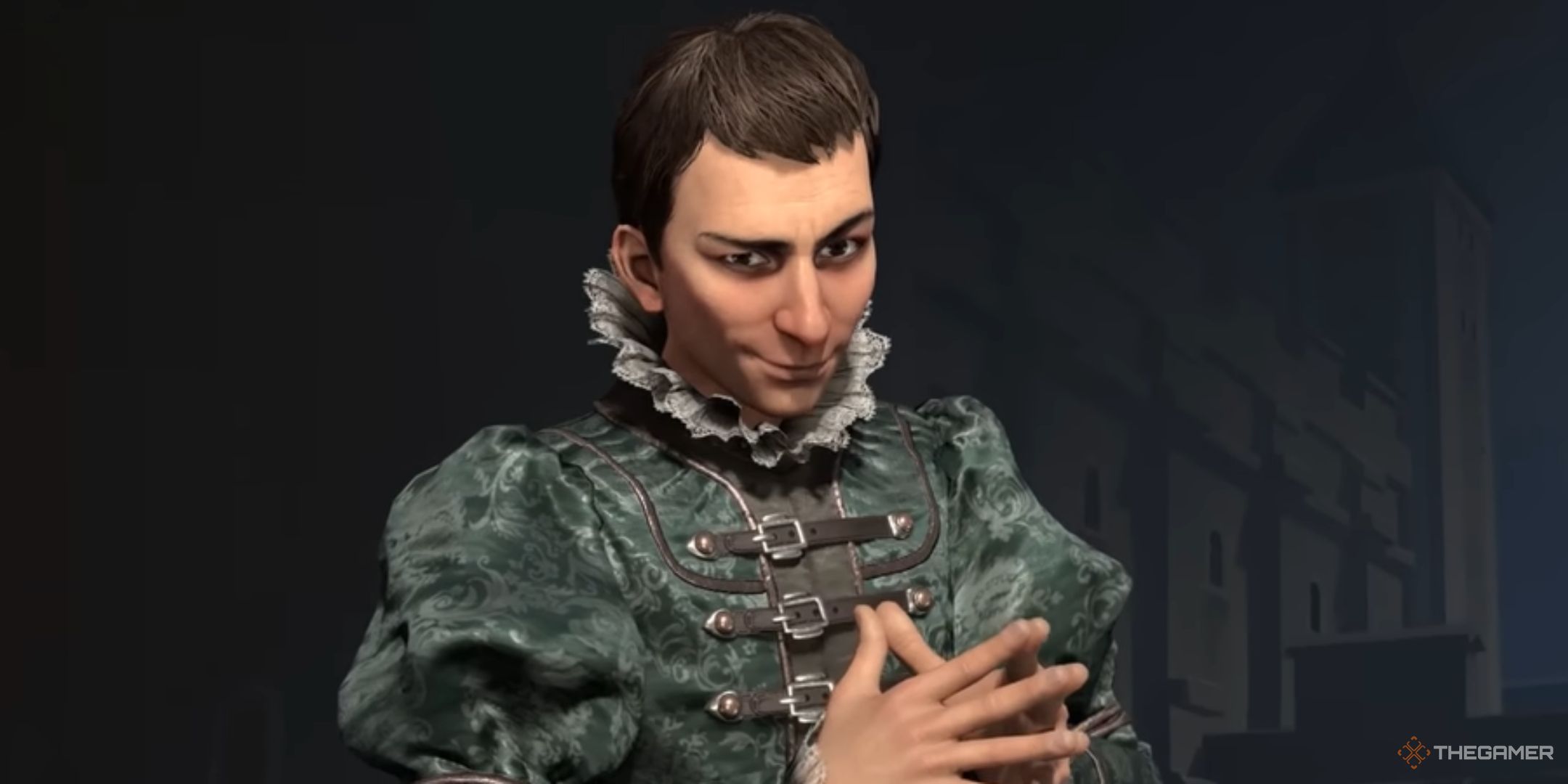 Niccolo Machiavelli thinking in his reveal trailer for Civilization 7.