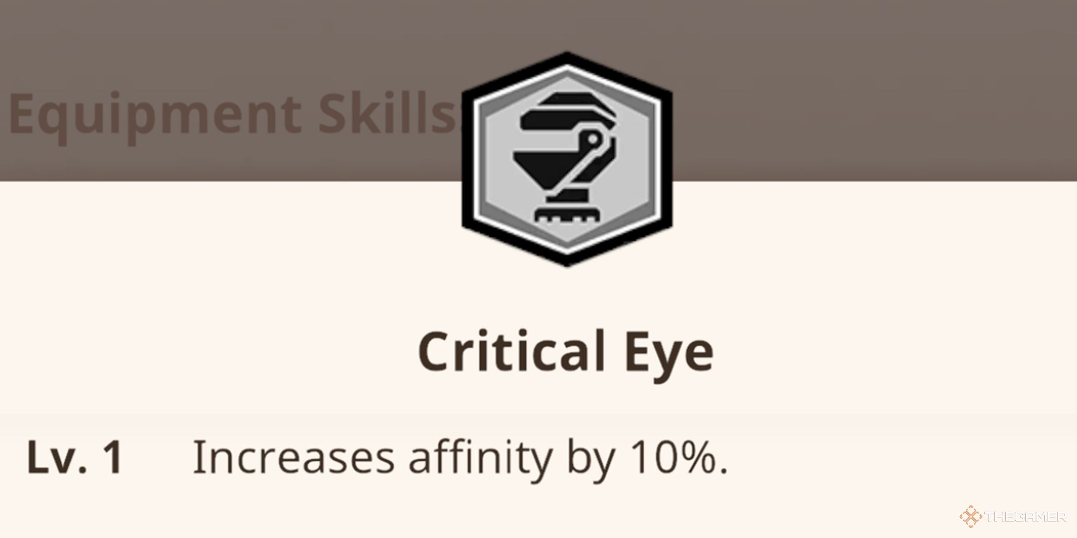 The level one stat for the Critical Eye skill that increases affinity.