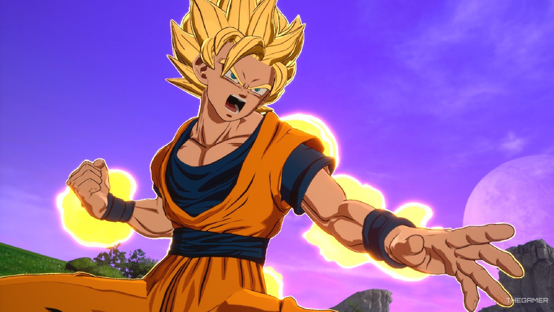 Dragon Ball Sparking Zero image showing Goku as a Super Saiyan 2.