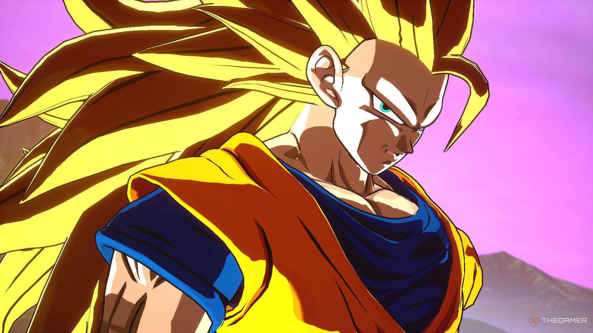 Dragon Ball Sparking Zero image showing Goku as a super saiyan 3.