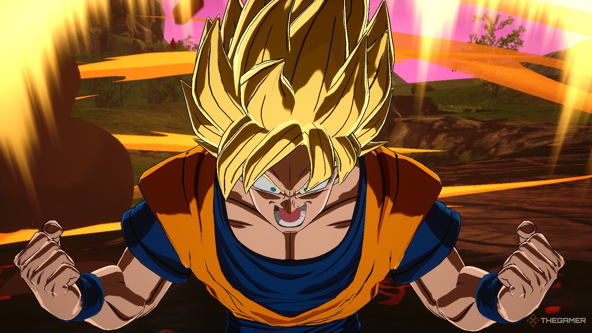 Dragon Ball Sparking Zero image showing Goku as a Super Saiyan.