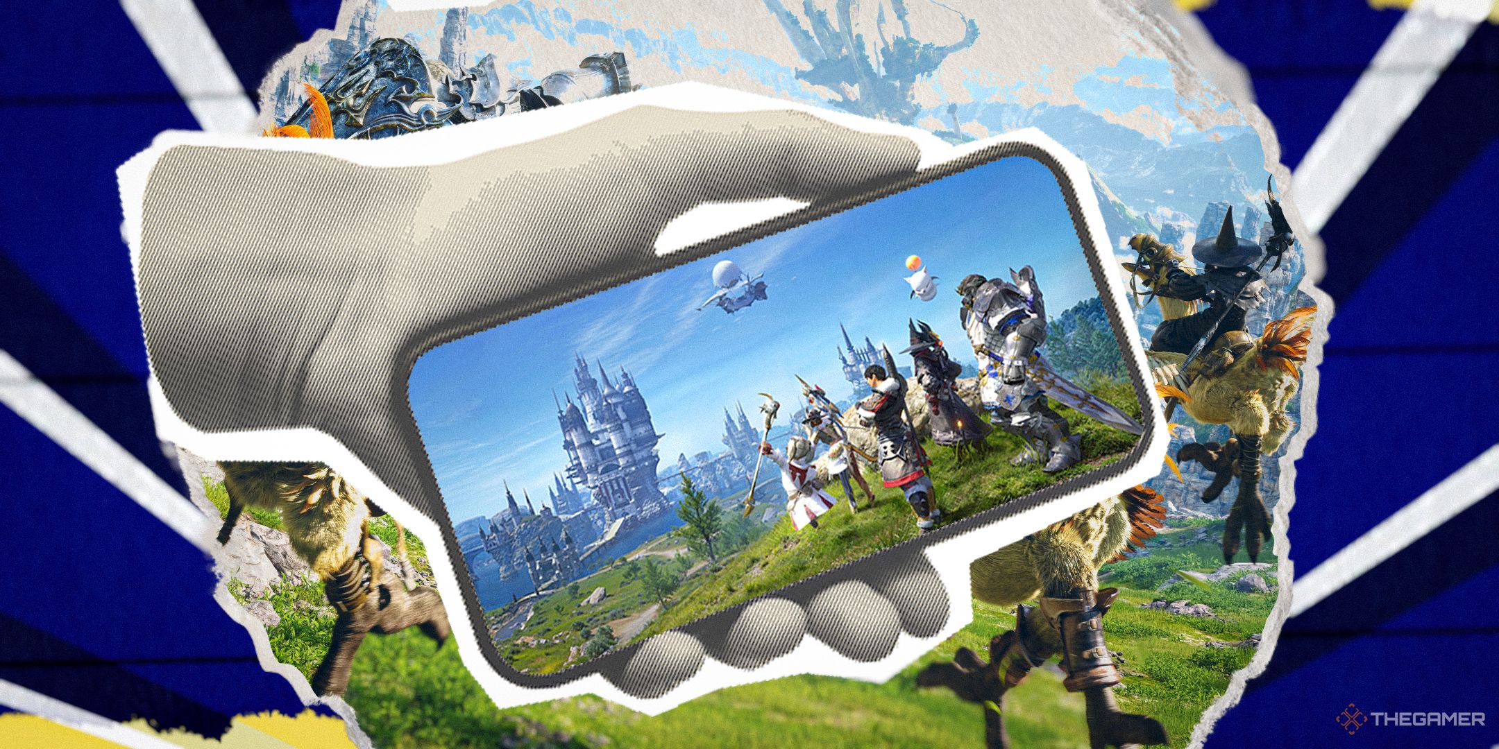 Final Fantasy 14 mobile on a phone.