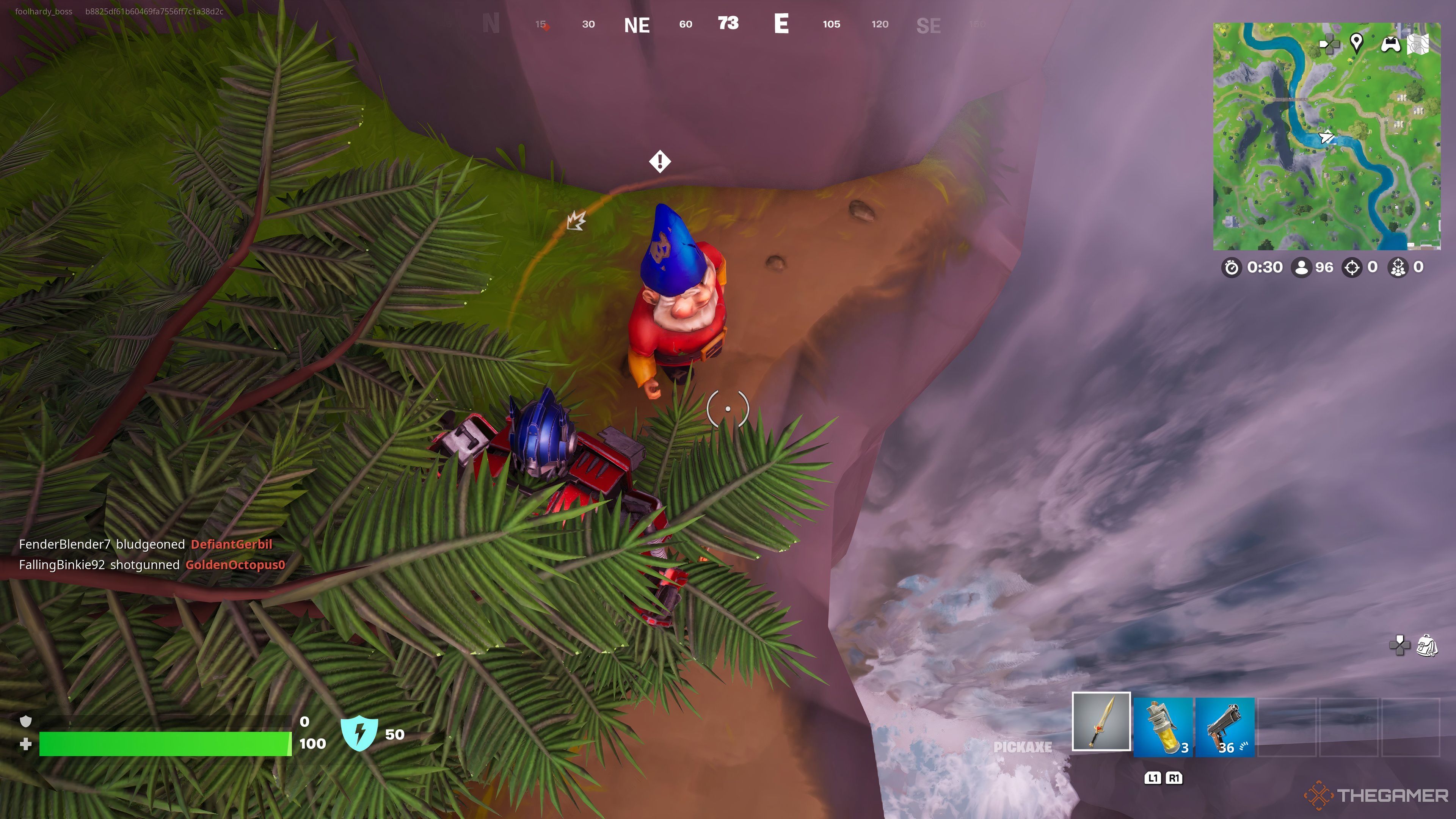 تصویری از یک گنوم پنهان در ریمیکس Fortnite Chapter 2.