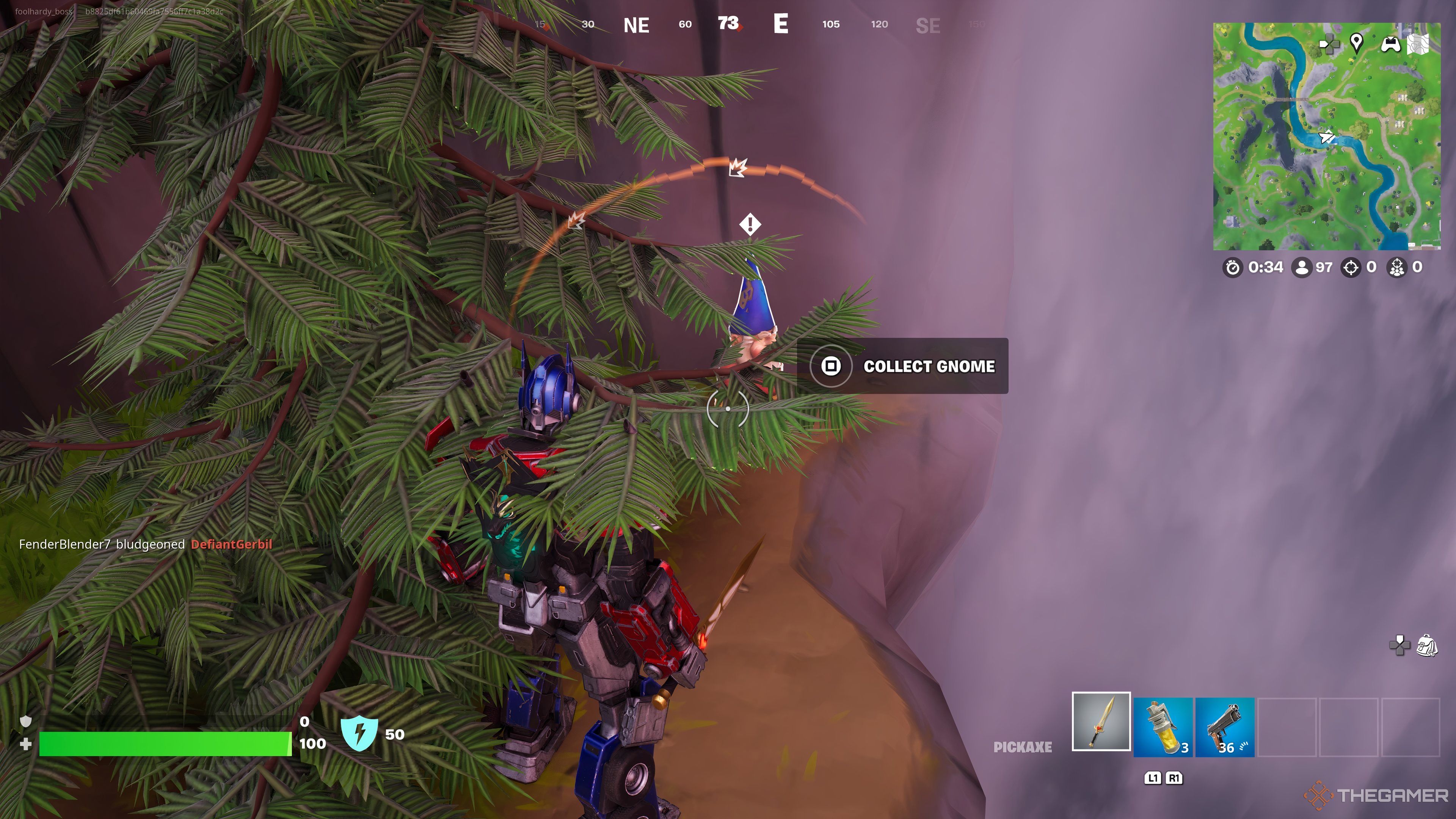 تصویری از یک گنوم پنهان در ریمیکس Fortnite Chapter 2.