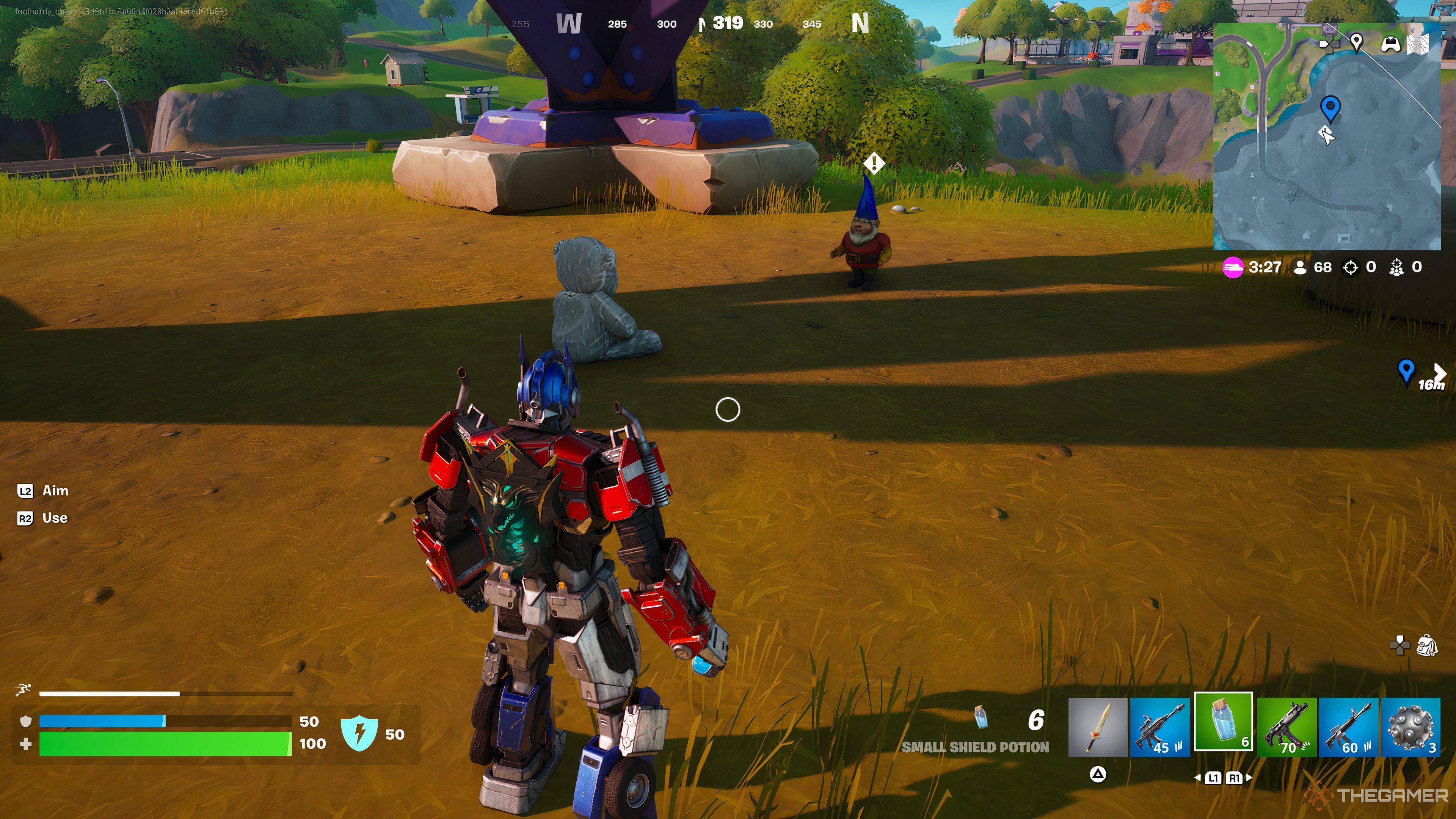تصویری از یک گنوم پنهان در ریمیکس Fortnite Chapter 2.