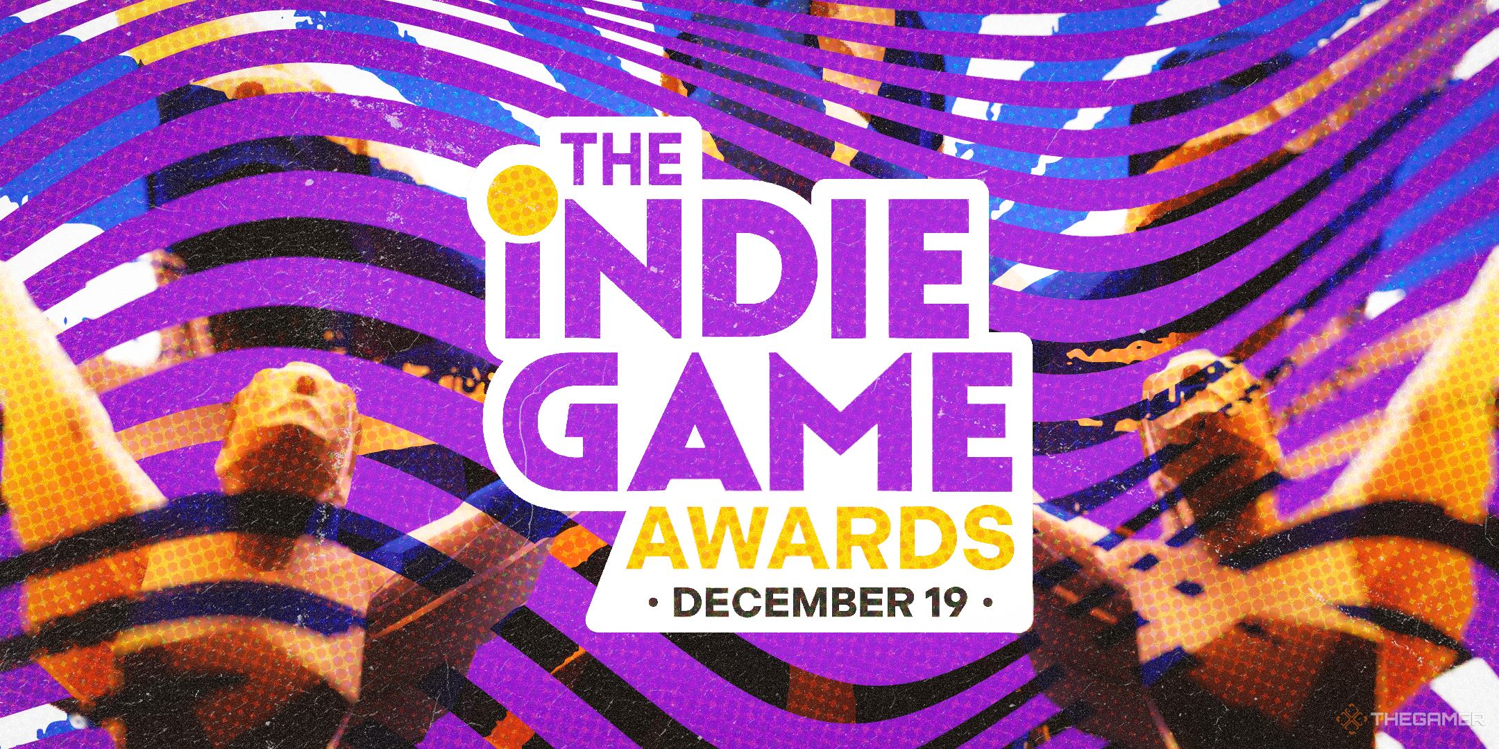 Indie GOTY surrounded by The Game Awards trophies.