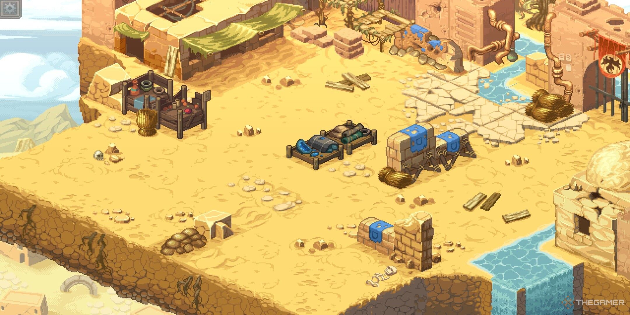 A screenshot of a scenario in the first area of the game, Argun Palm Desert, without units.