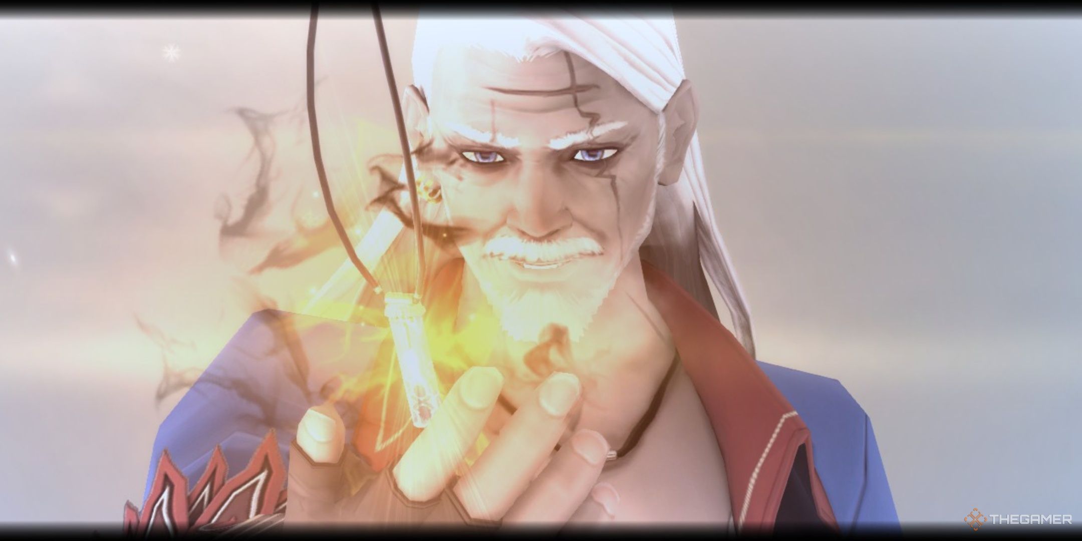 Zinikr gaining his divine artefact in fantasian neo dimension.