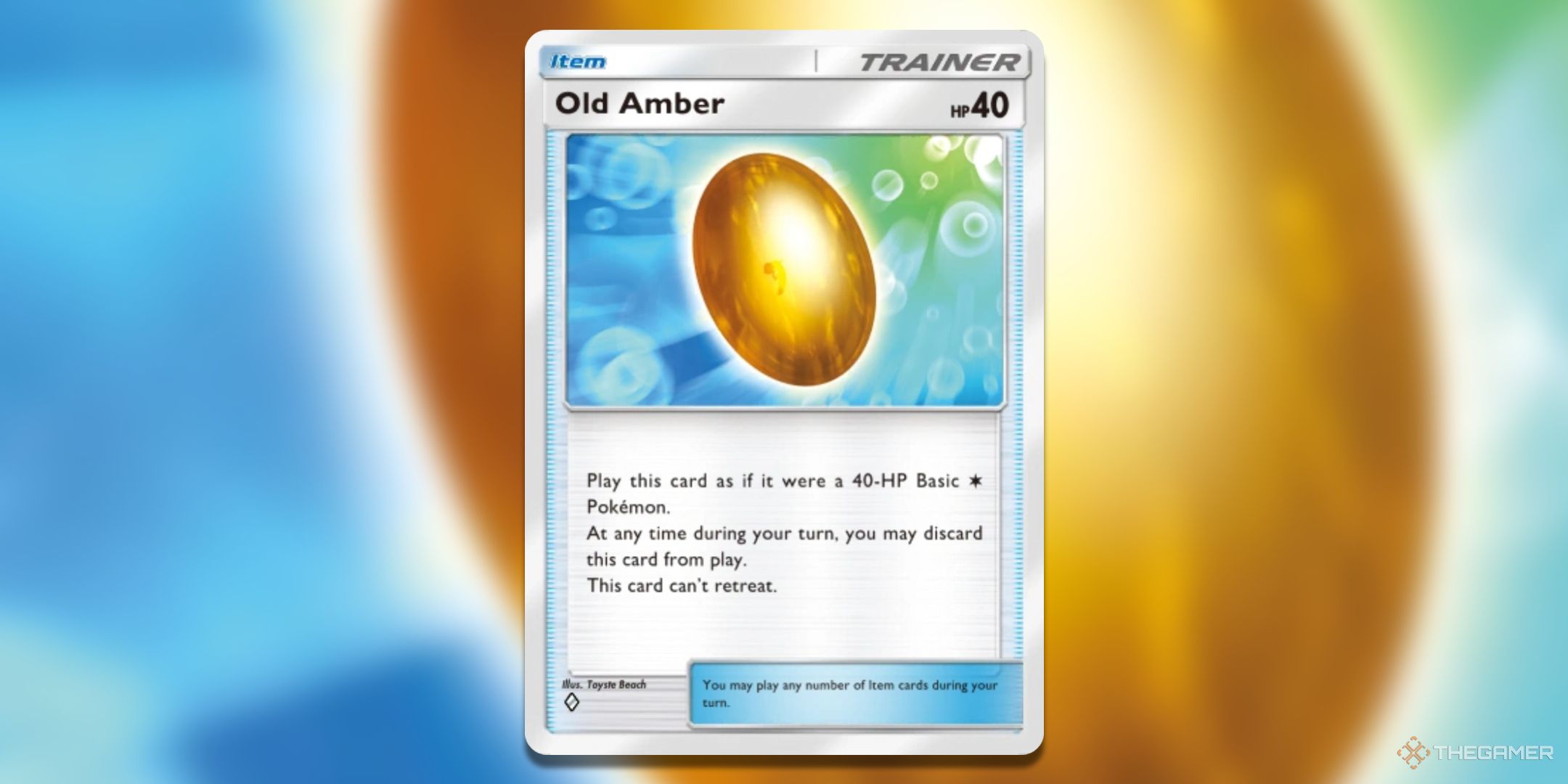 هنر کارت جیبی قدیمی Amber Pokemon TCG.