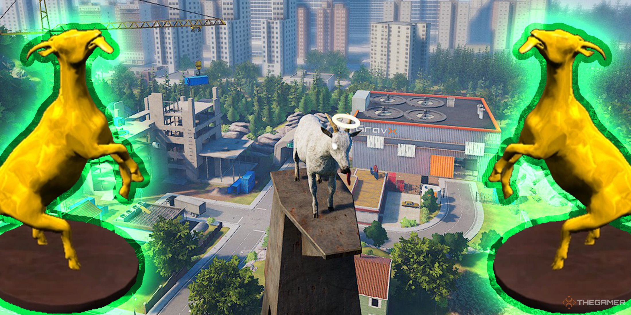 Где найти все трофеи на уровне GoatVille в Goat Simulator