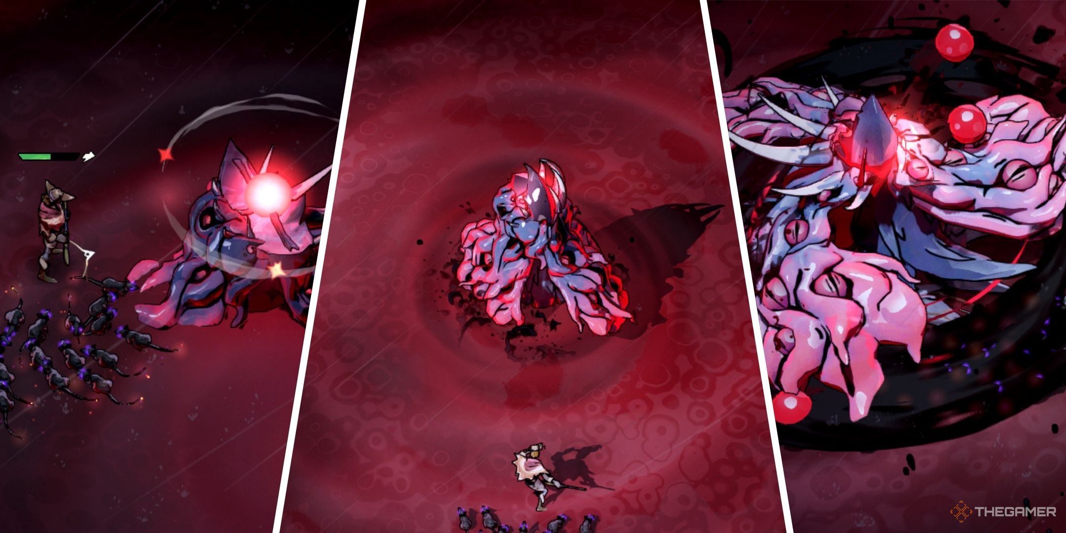 Ravenswatch Boss Guide Featured Image containing different images of the Faceless Master Nightmare.