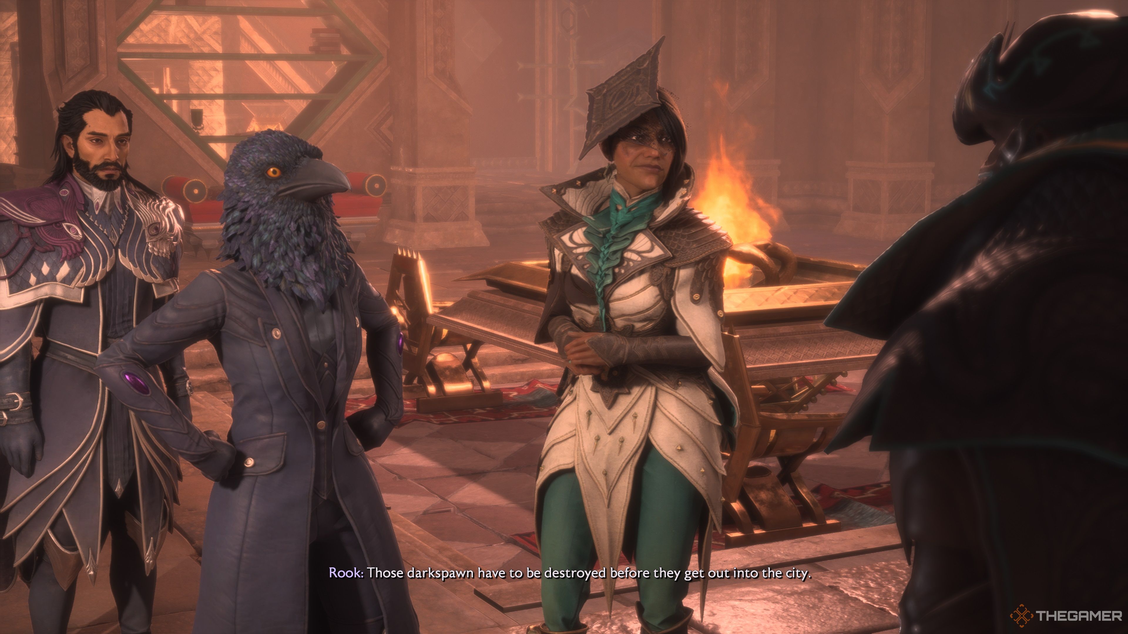 Rook, Neve, and Lucanis chatting in Dragon Age The Veilguard