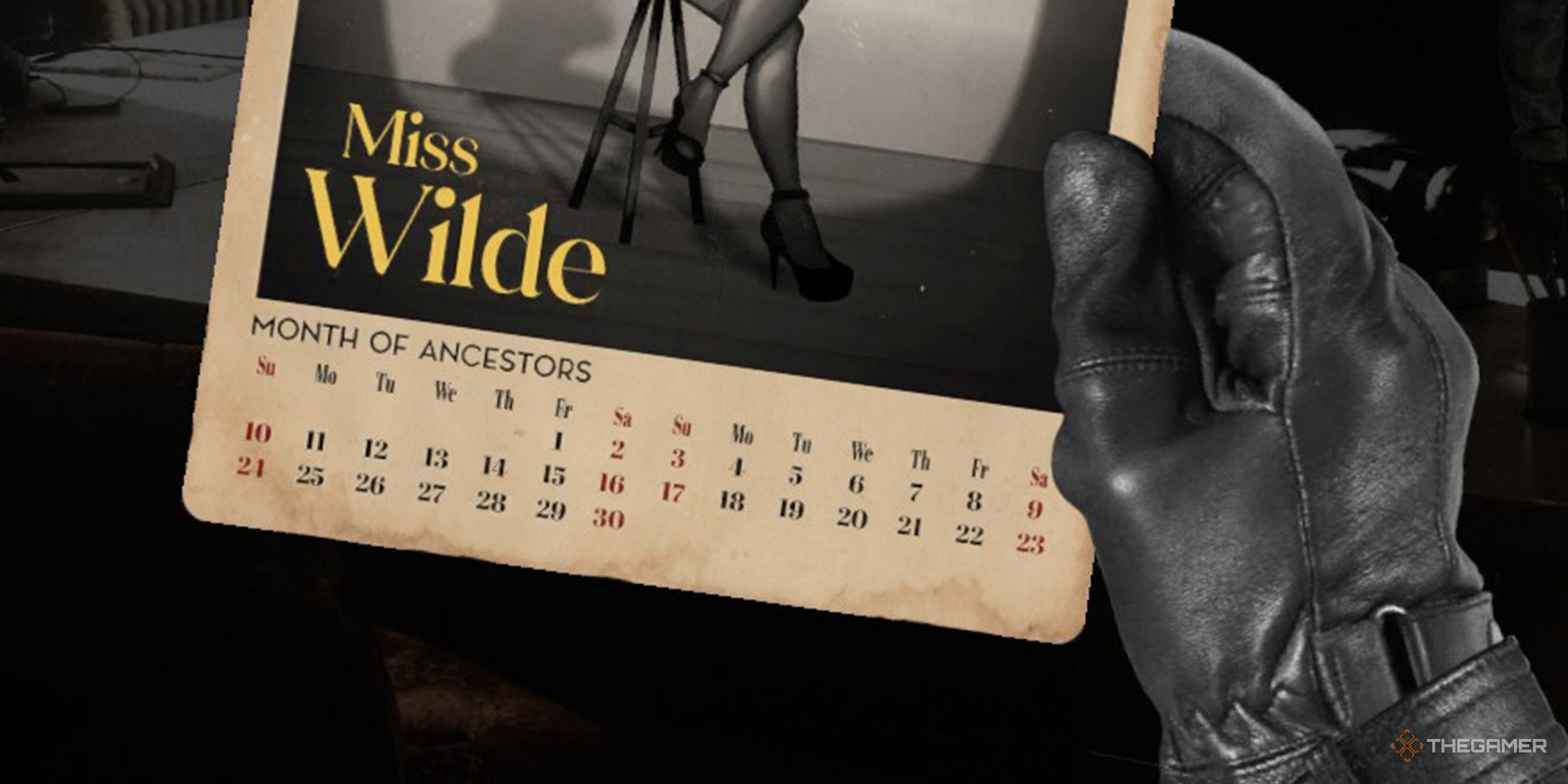 Sonny finds a pin-up calendar image in Chicken Police - Into The Hive