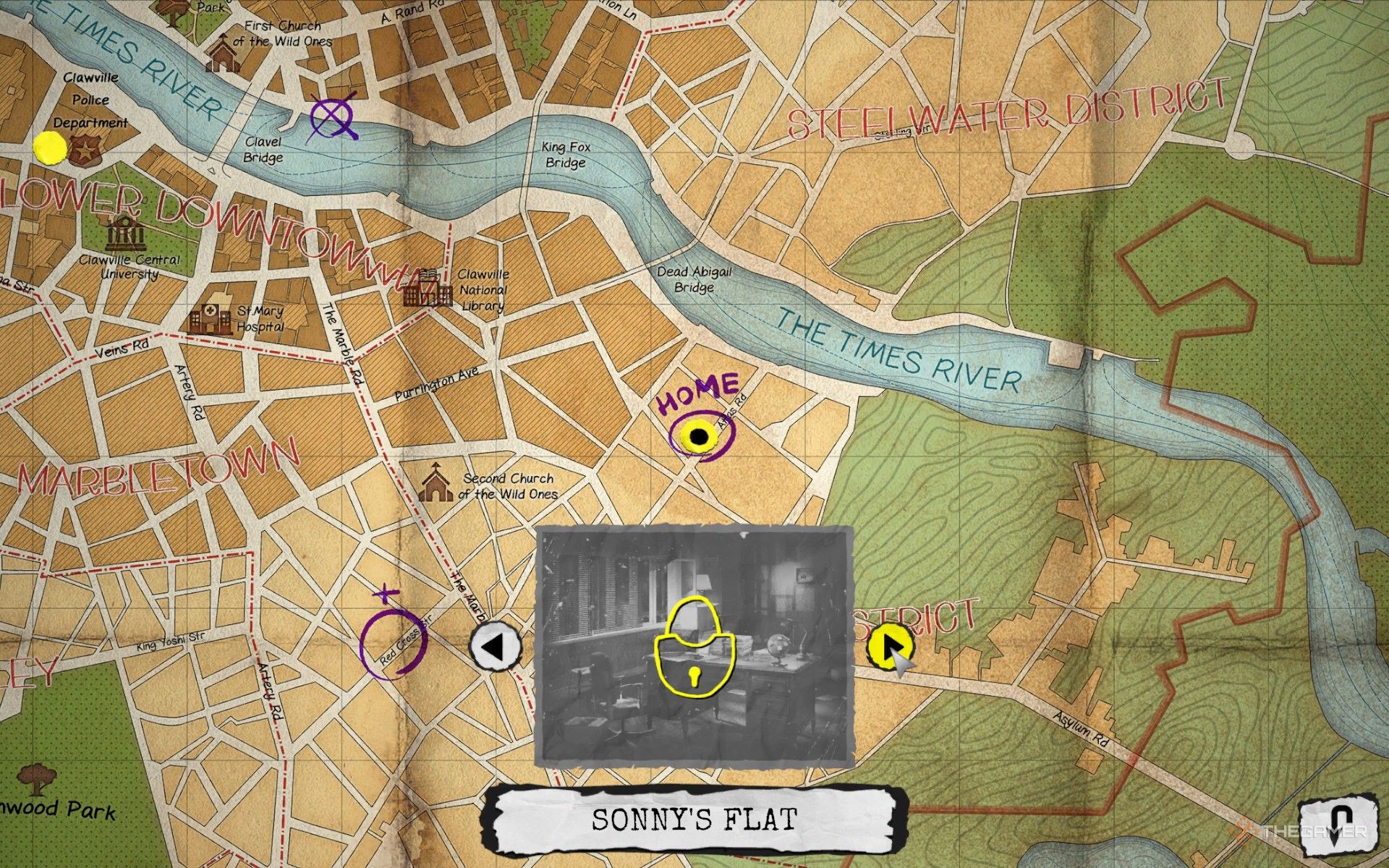 Sonny&rsquo;s Flat as a limited location in Chicken Police Into the Hive.-1