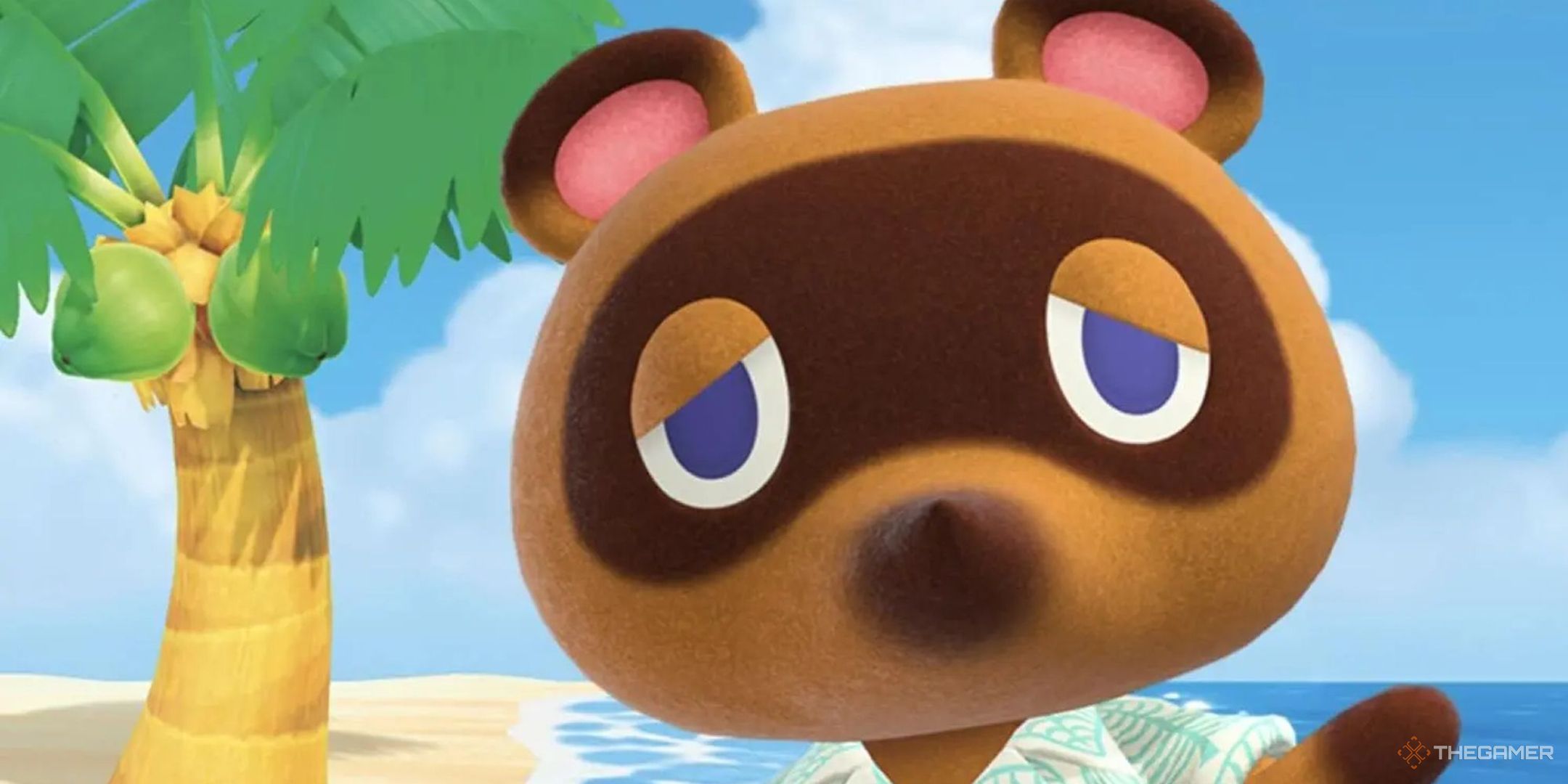 a close-up of Tom Nook in Animal Crossing: New Horizons.