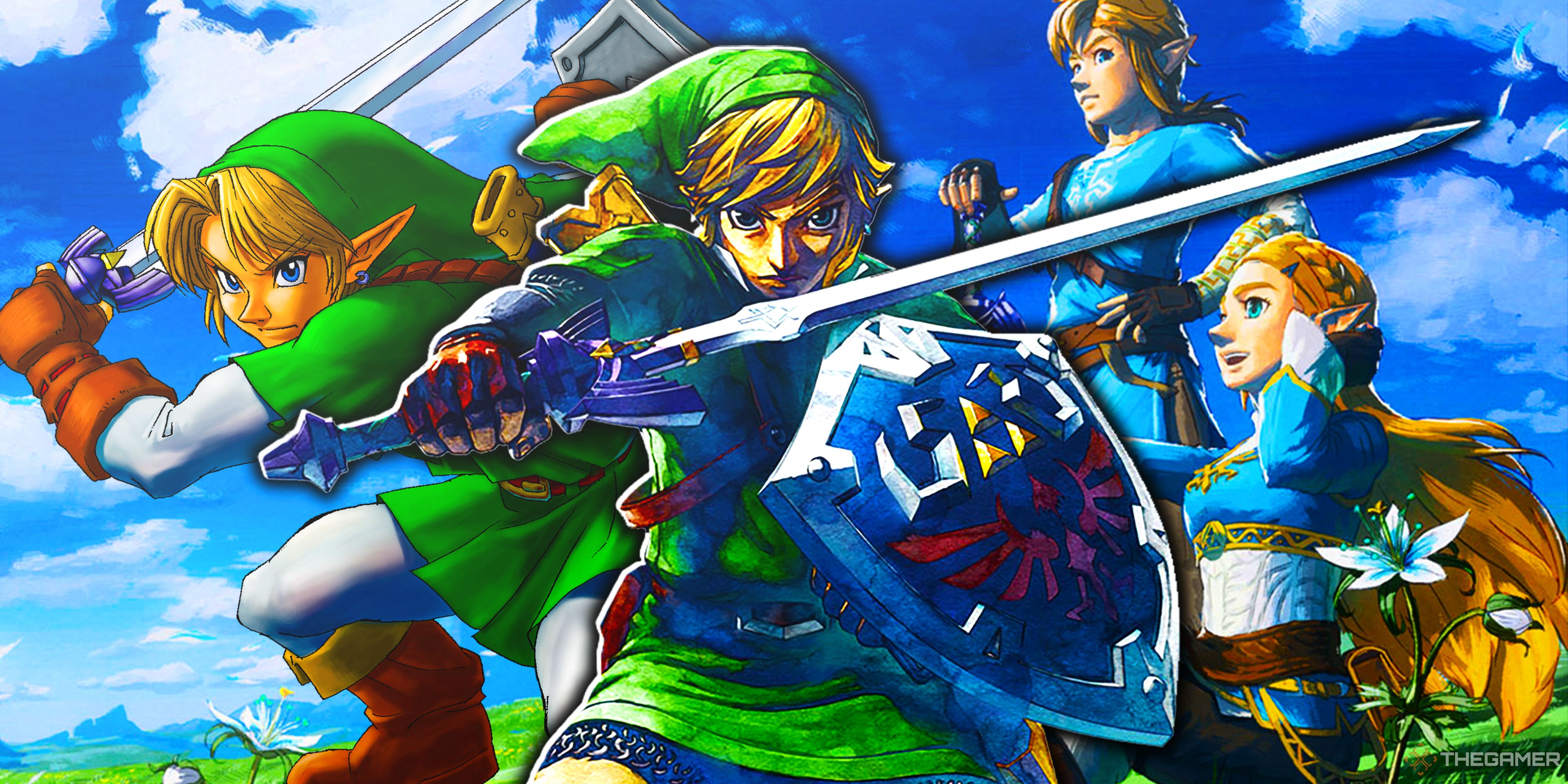 The Legend of Zelda: Ocarina of Time, Skyward Sword and Breath Of The Wild.