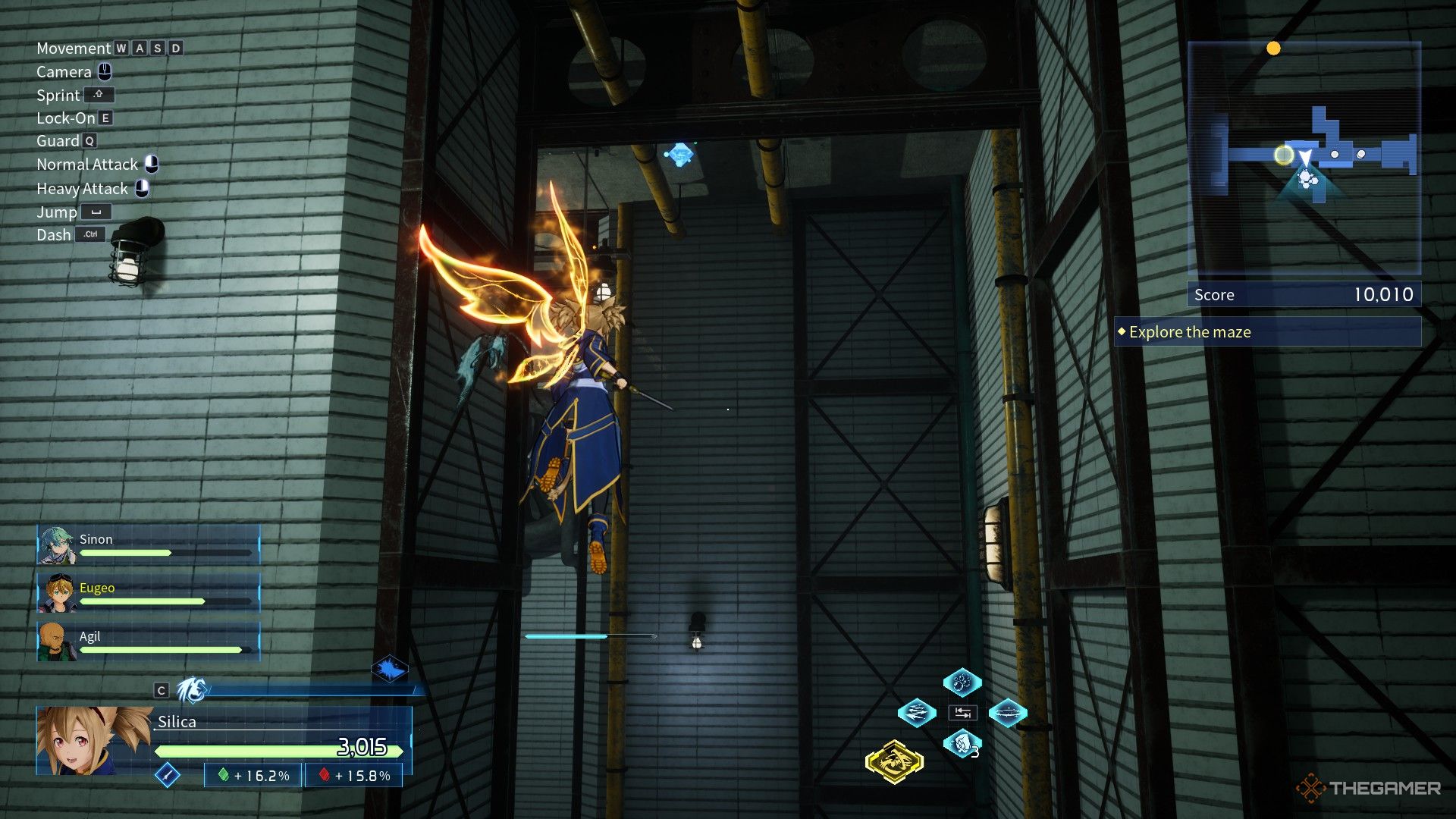 Silica is flying with using her wings and spots a Remnant in Sword Art Online: Fractured Daydream.