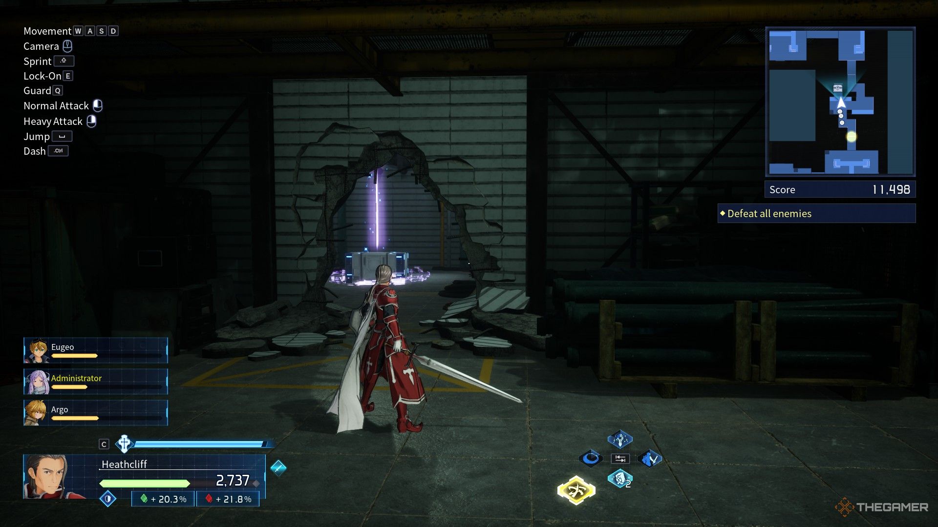 The player finds a chest behind a cracked wall in Sword Art Online: Fractured Daydream.