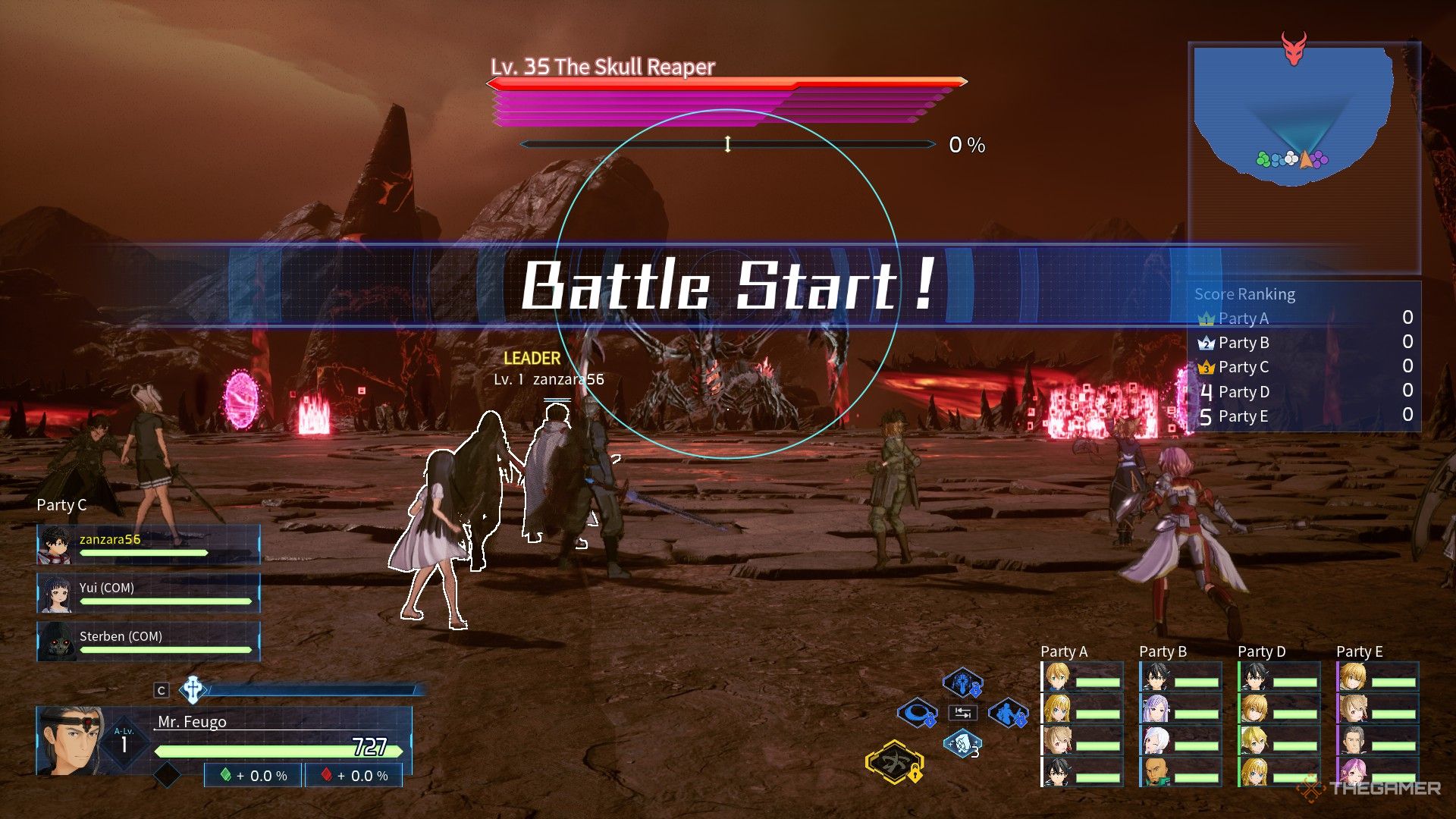 The players are starting to battle against The Skull Reaper in Sword Art Online: Fractured Daydream.