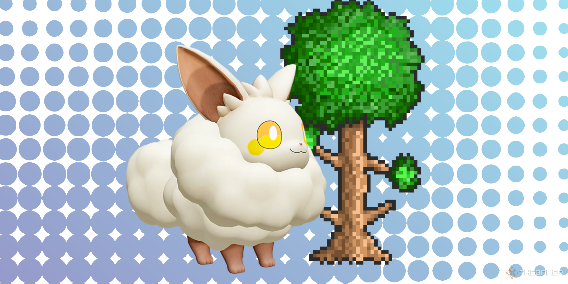 A Palworld Cremis and Terraria Tree.