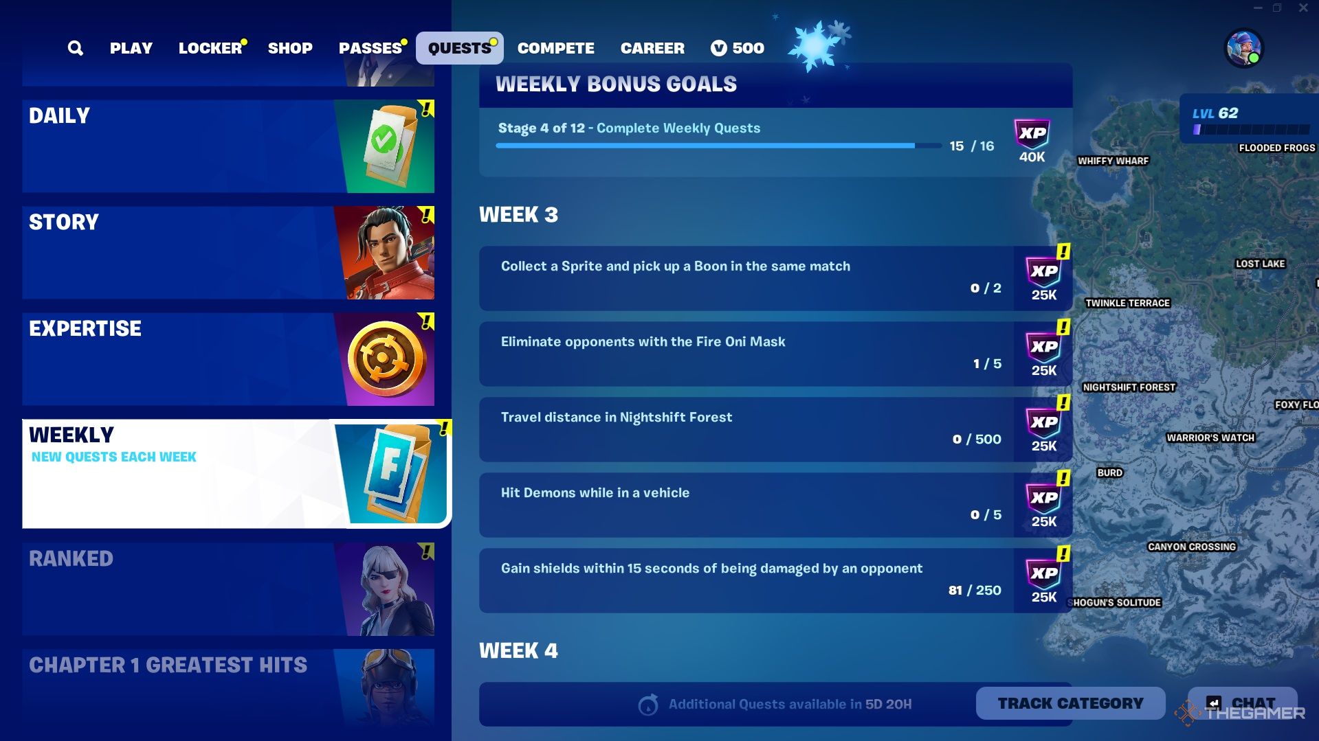 A photo of the week three quests in Fortnite Chapter 6.