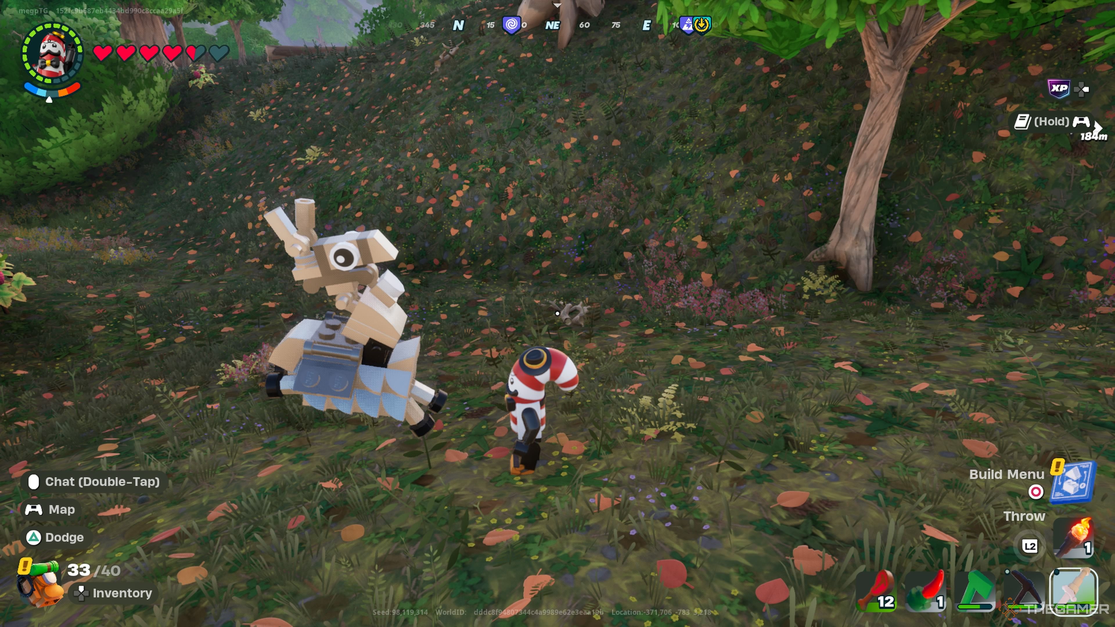 A silver llama in Lego Fortnite Odyssey.